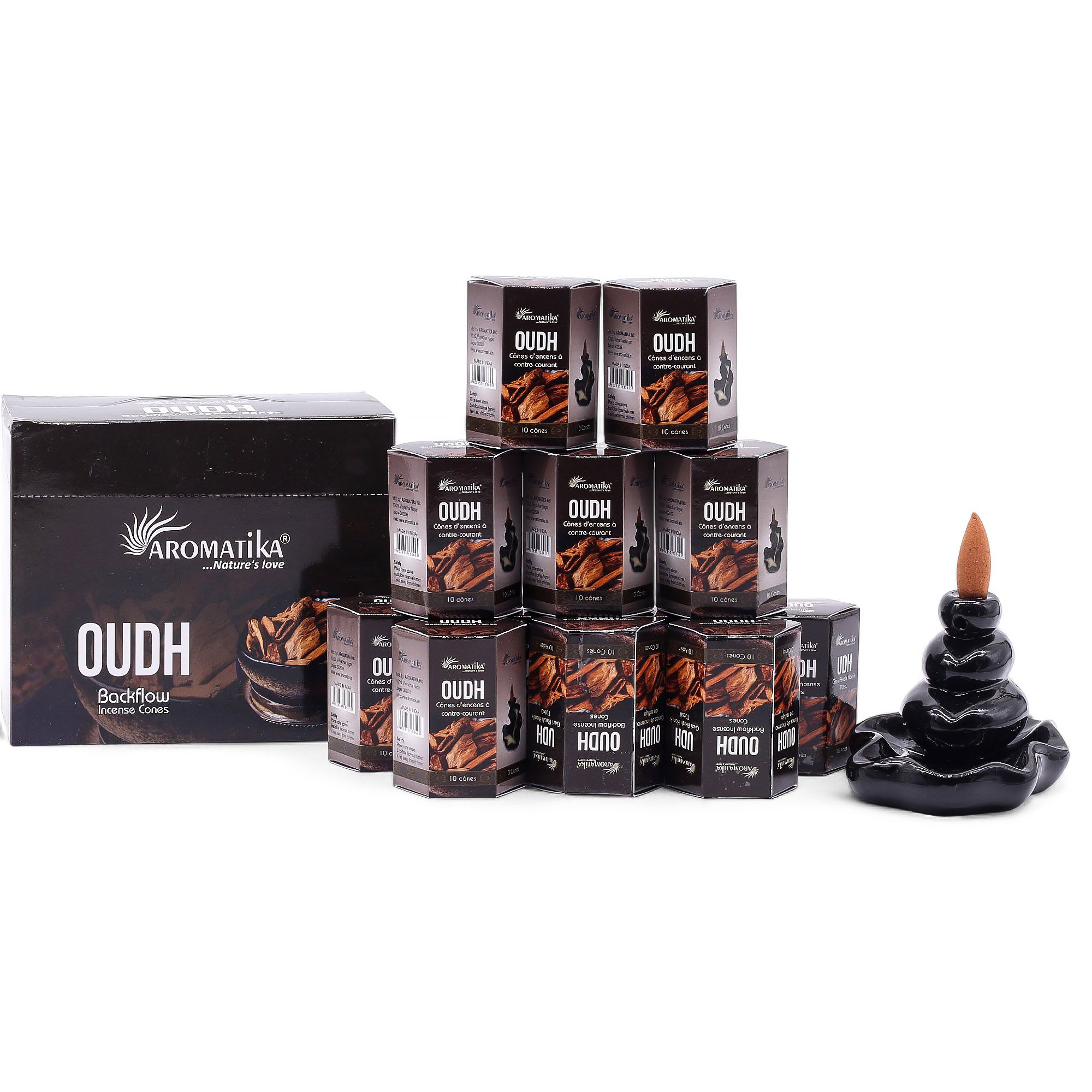 Pack of 10 Masala Backflow Incense - Oudh - Image 3