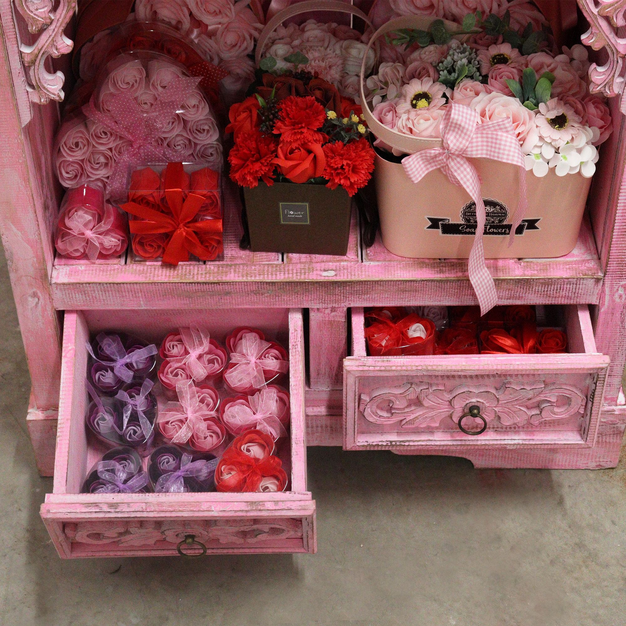 Albasia Bathroom Cabinet - Pinkwash - Image 6
