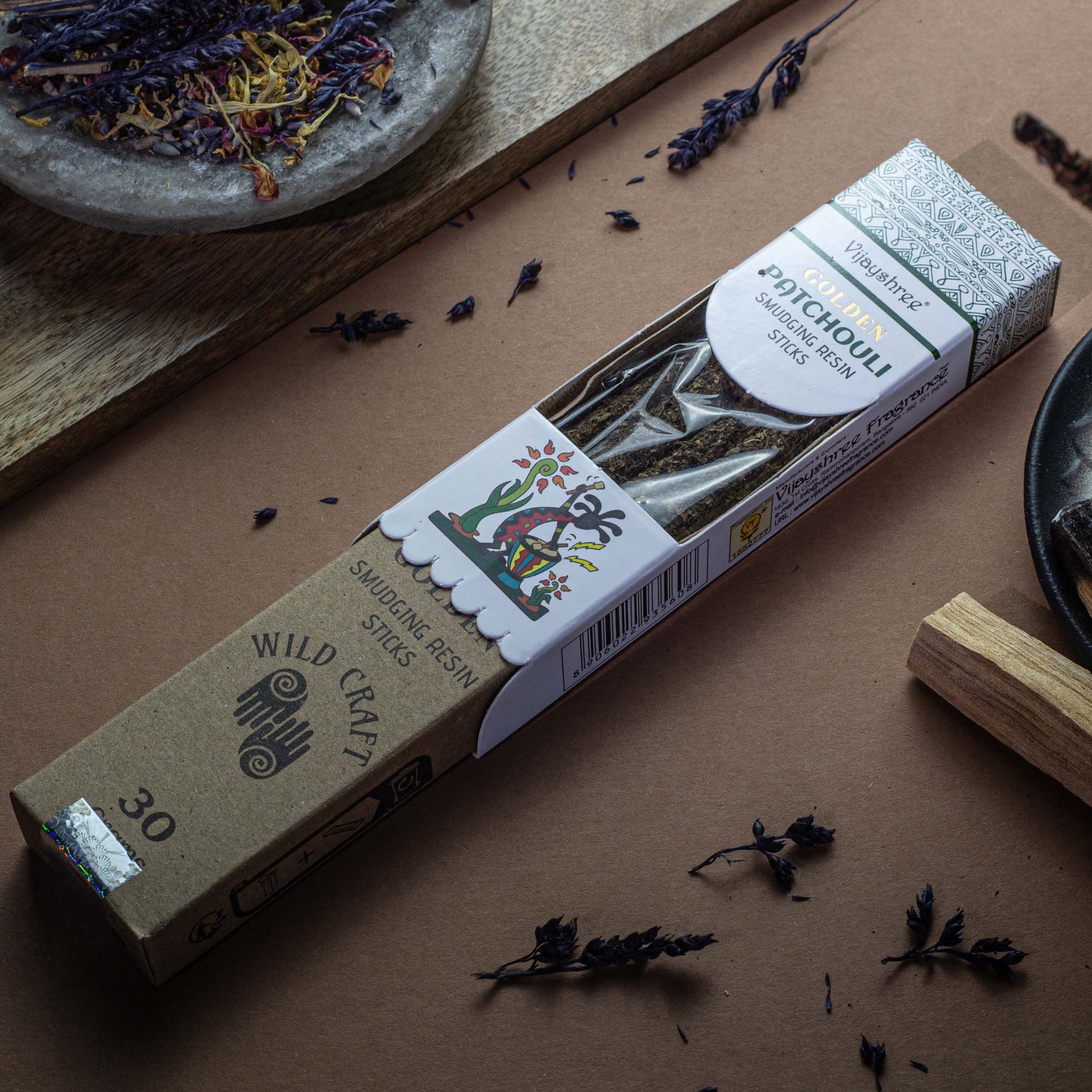 Golden Patchouli Smudging Resin Sticks – 30g - Image 7