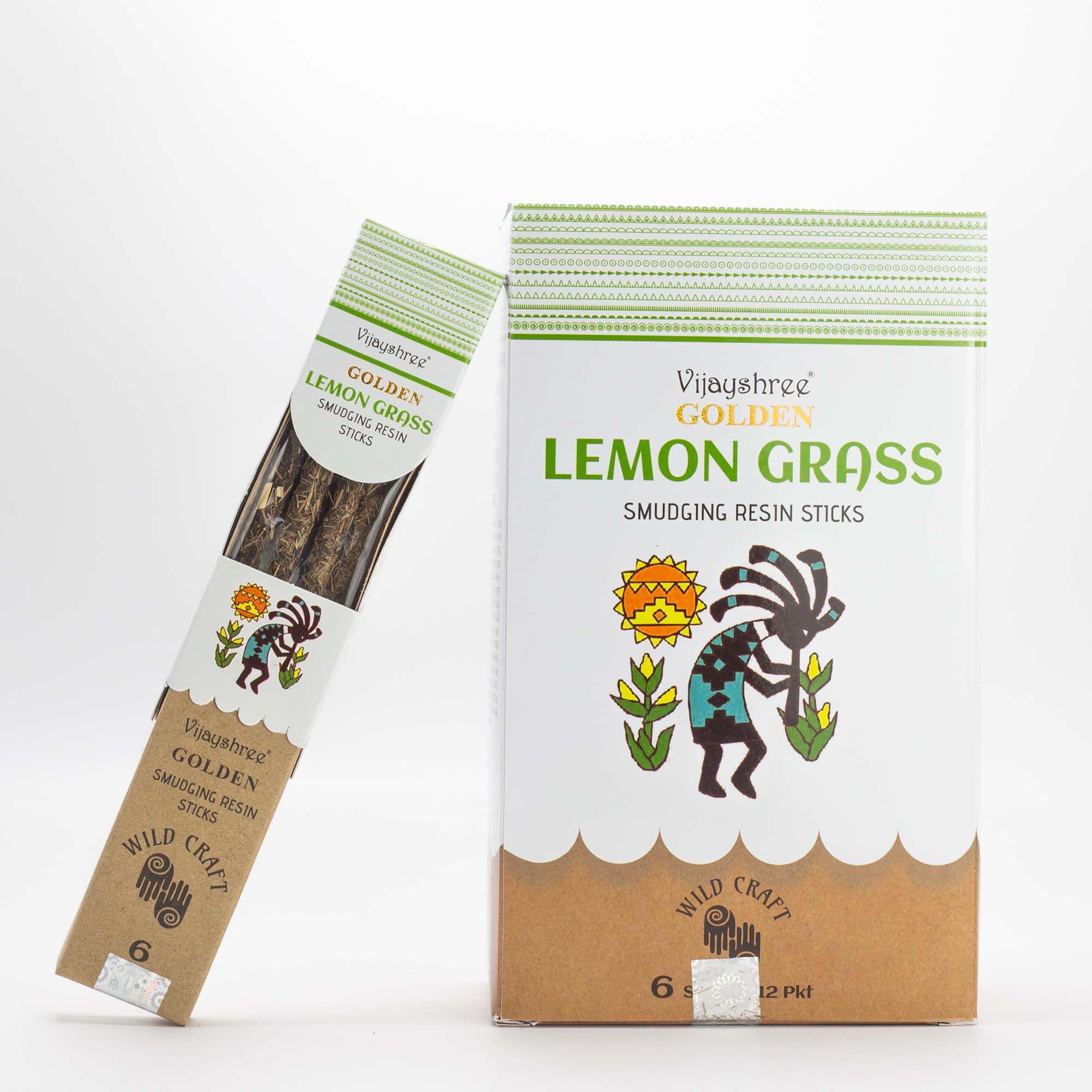 Golden Lemon Grass Smudging Resin Sticks - 30g - Image 2