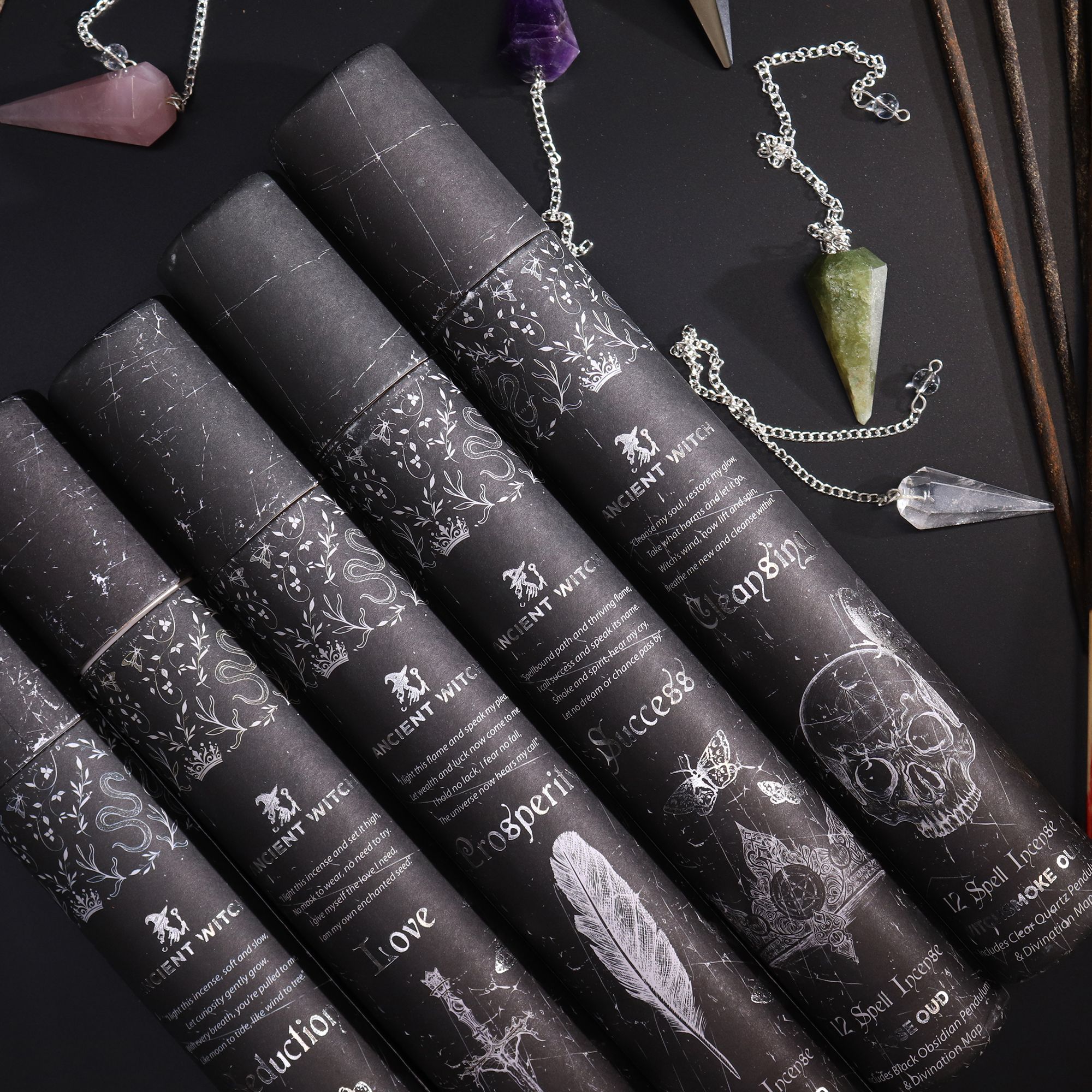 Ancient Witch Spell Incense - Success - Black Obsidian Pendulum - Image 9