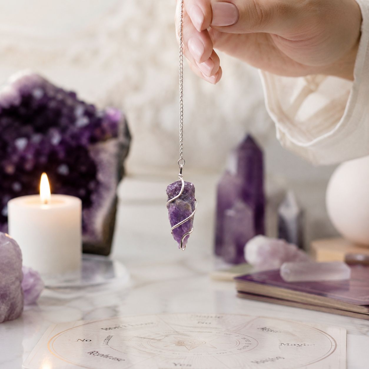 Raw Gemstone Pendulum - Amethyst - Image 3