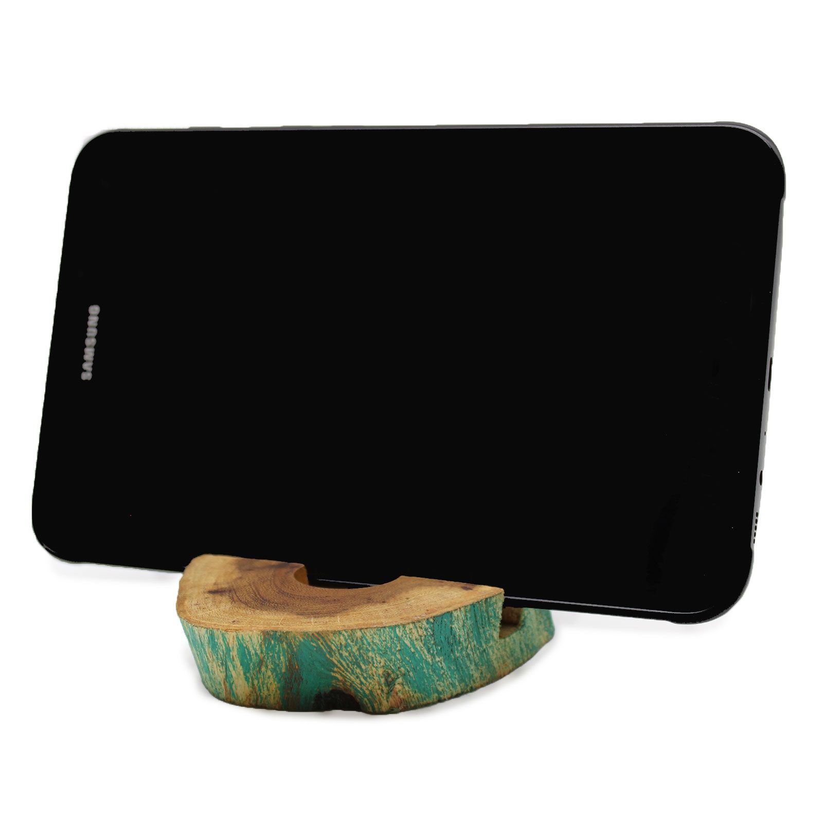 Lrg Gamal Wood Phone Holder - Greenwash - Image 3