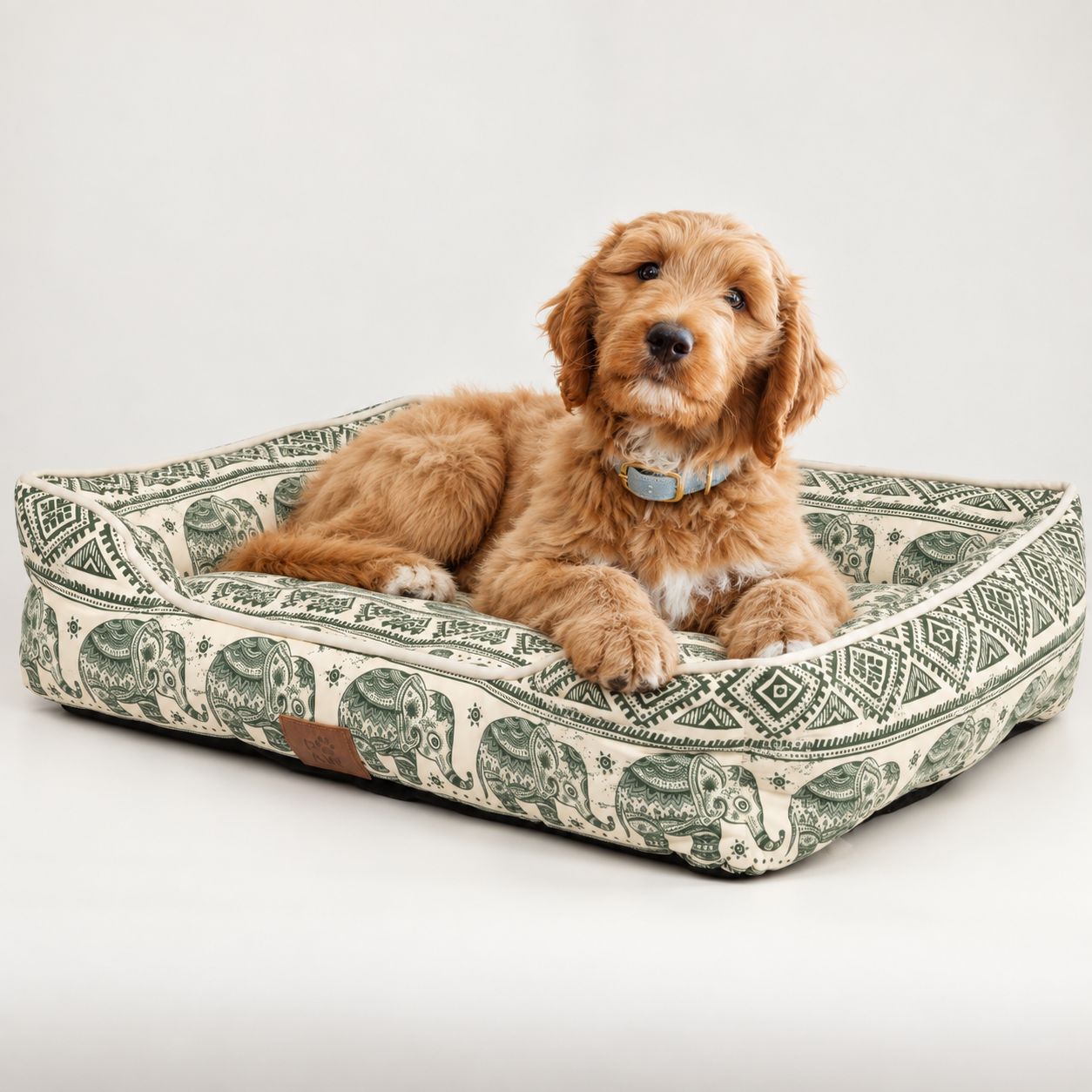 PAW Bed – Lucky Elephant – Green – 60 × 50 × 14cm - Image 9
