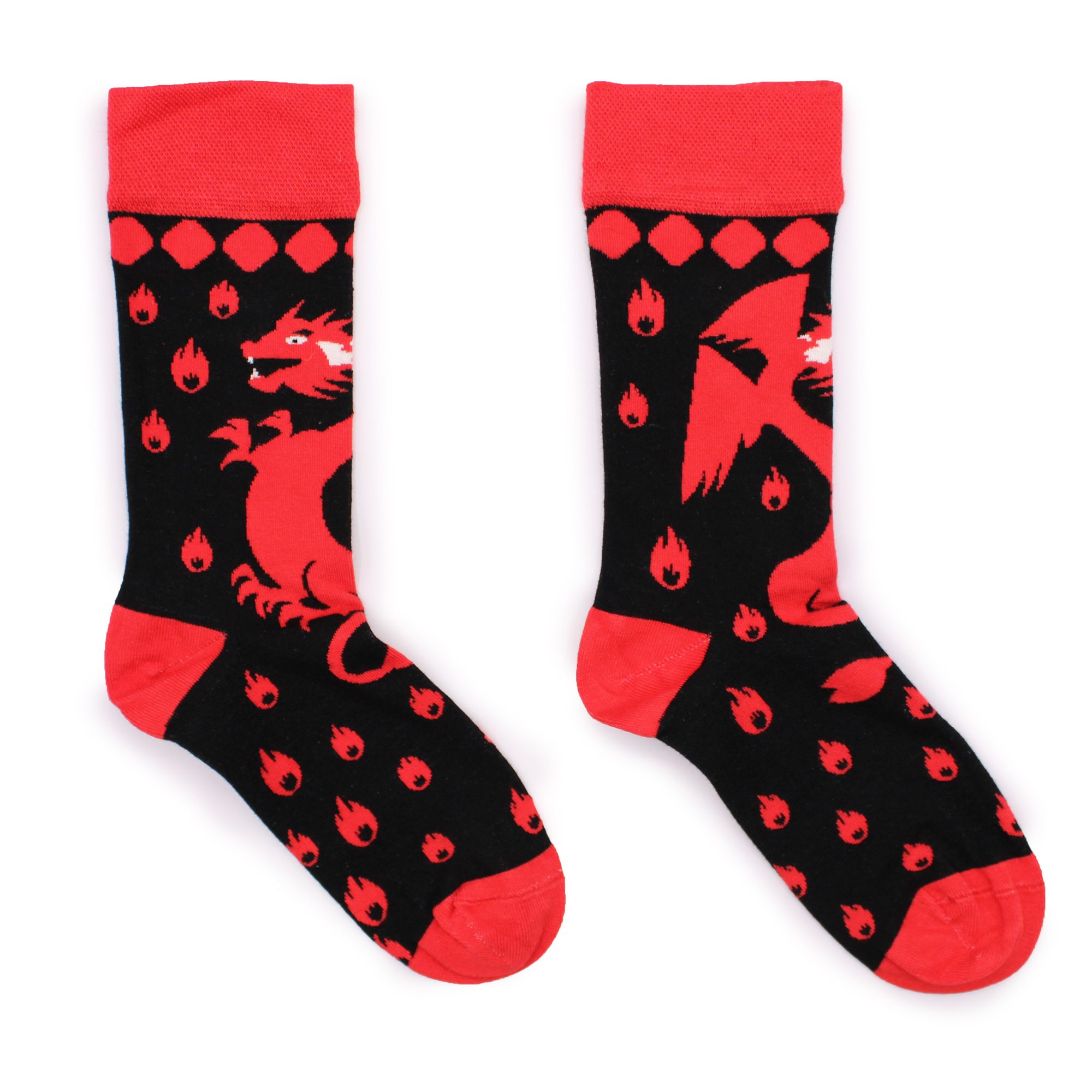 Hop Hare Bamboo Socks S/M - Red Dragons - Image 2