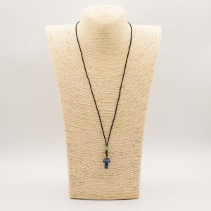 Cord Necklace Gemstone Pendant - Sodalite Mushroom