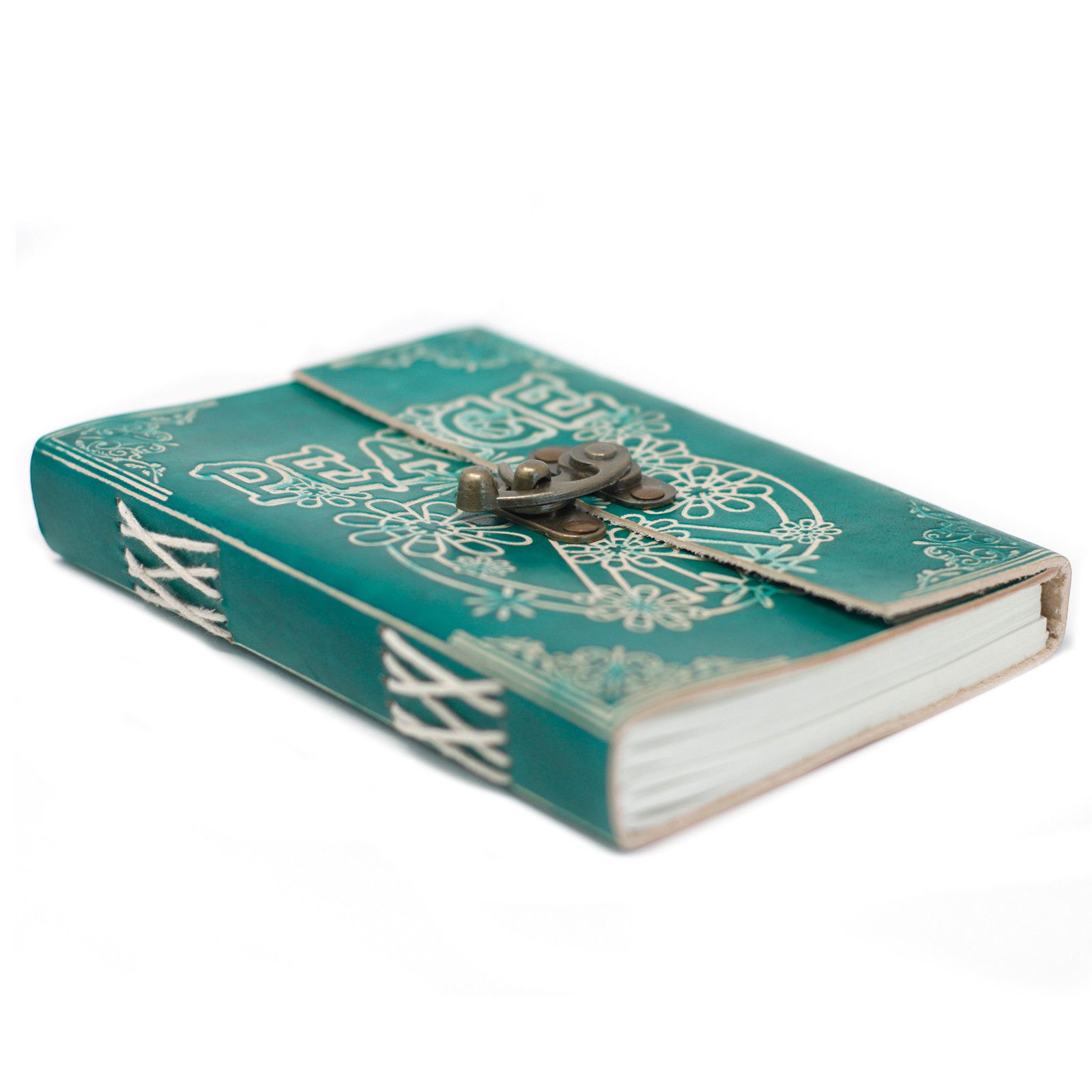 Leather Green Peace with Lock Notebook (7x5") - Image 7