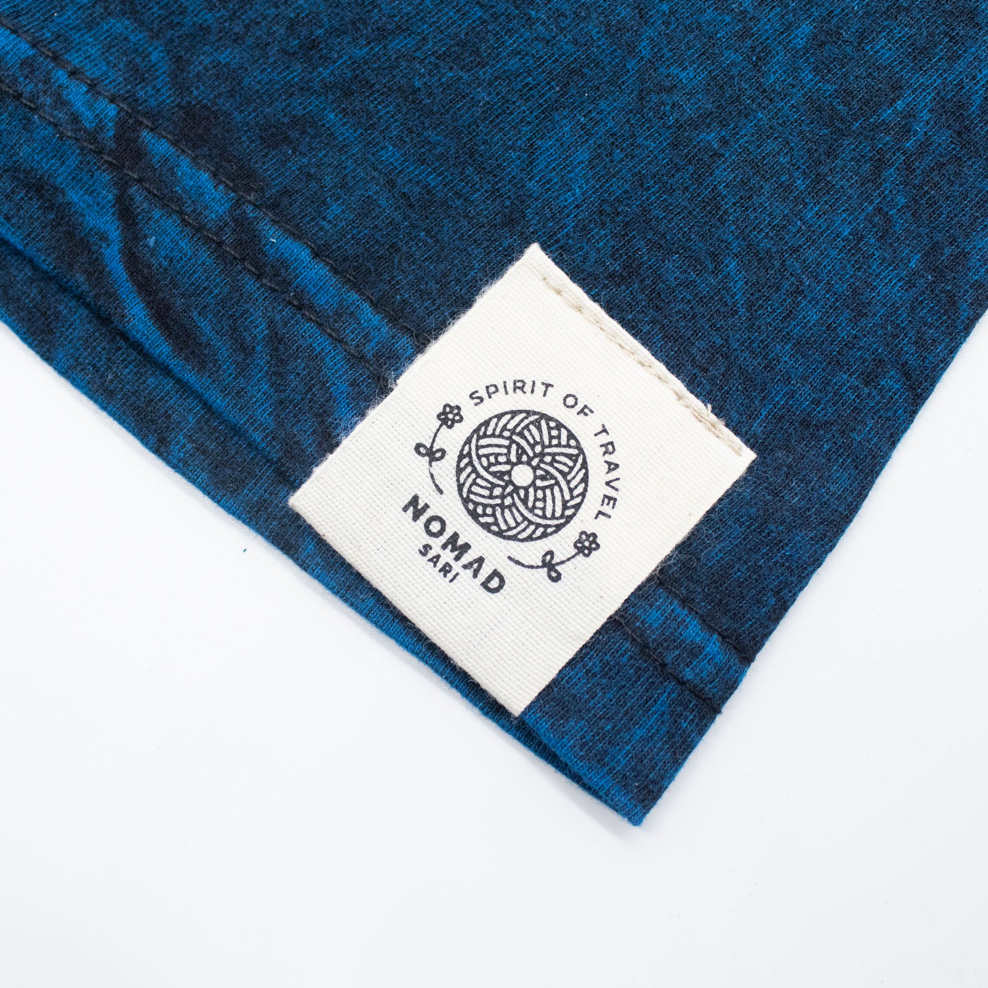 Nomad Sari Stonewashed Cotton T-Shirt - Stay Wild Moon Child - Blue - Small - Image 6
