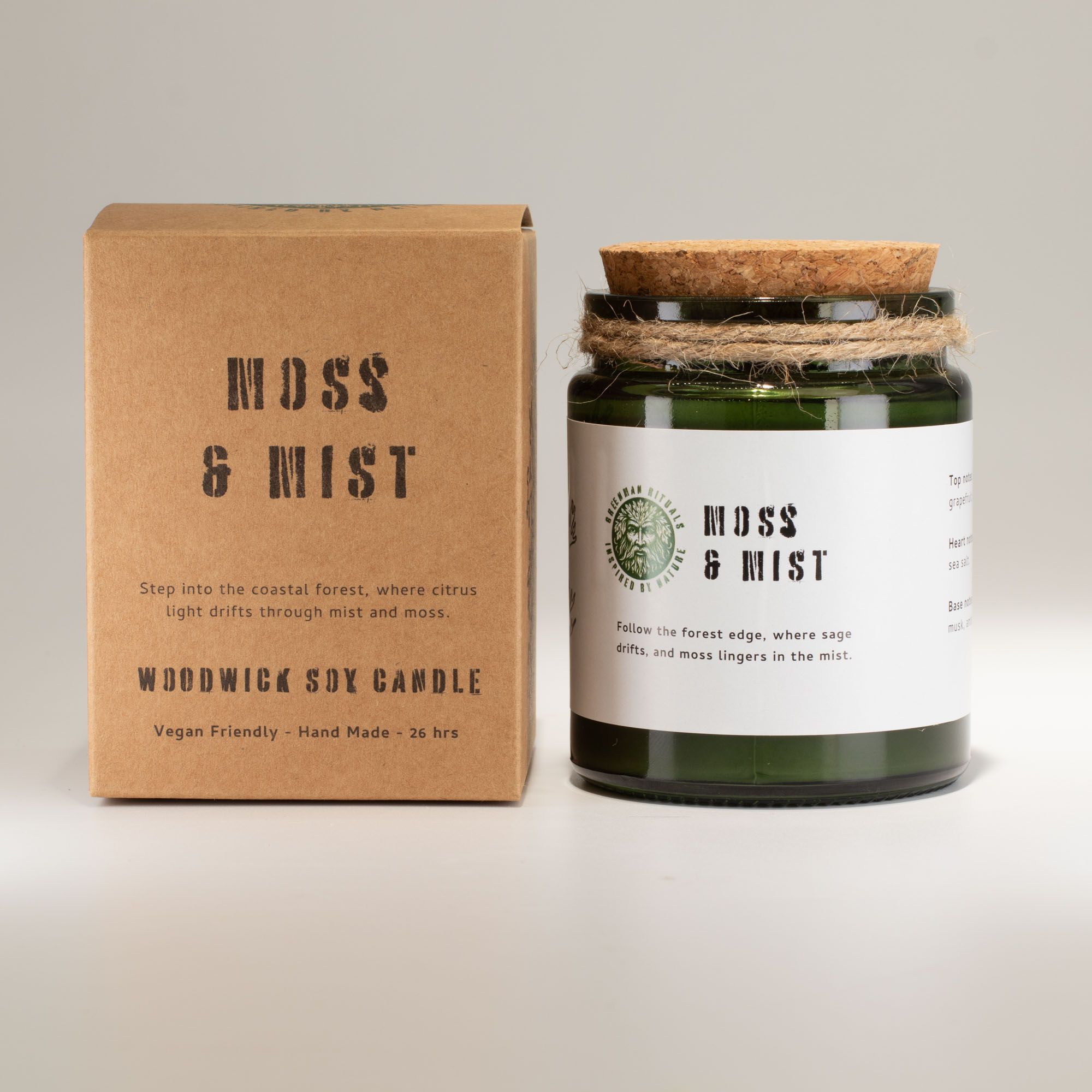 Greenman Woodwick Soy Candle - Moss & Mist - Image 2