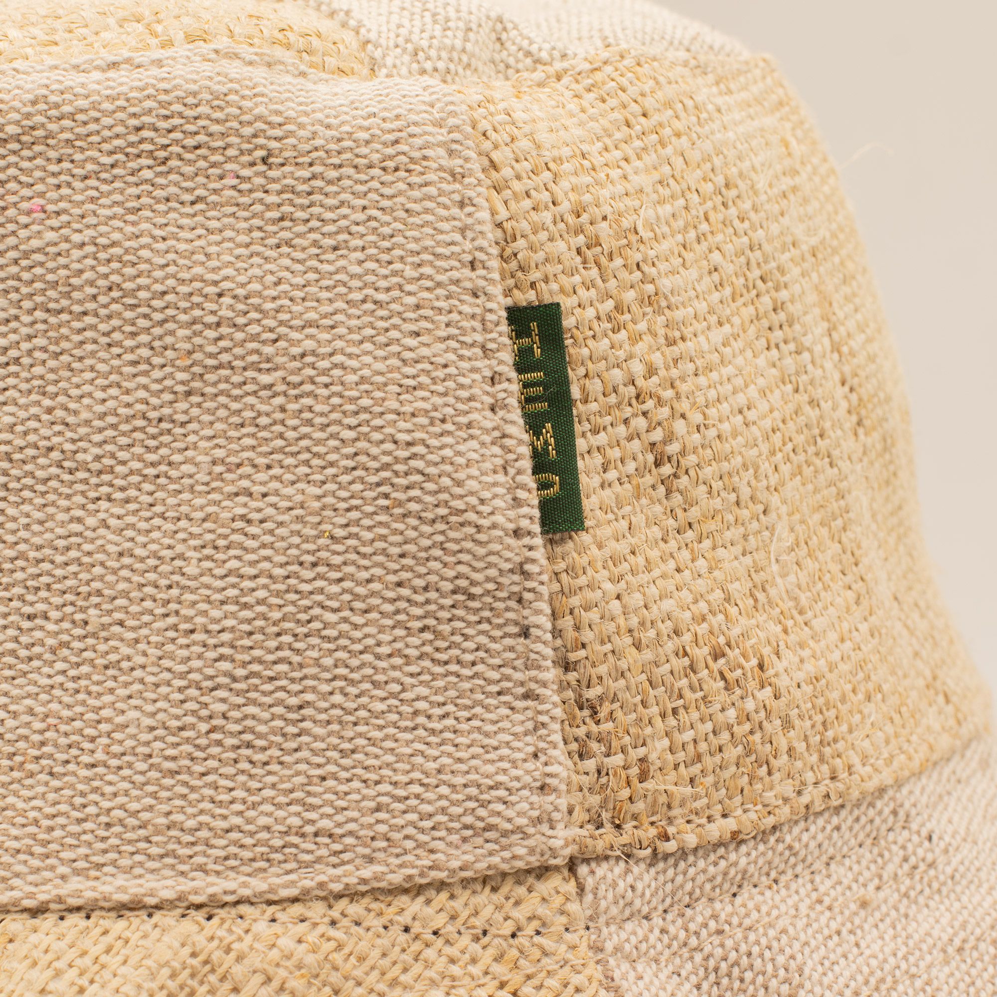 Patched Hemp & Cotton Boho Festival Hat - Natural - Image 2