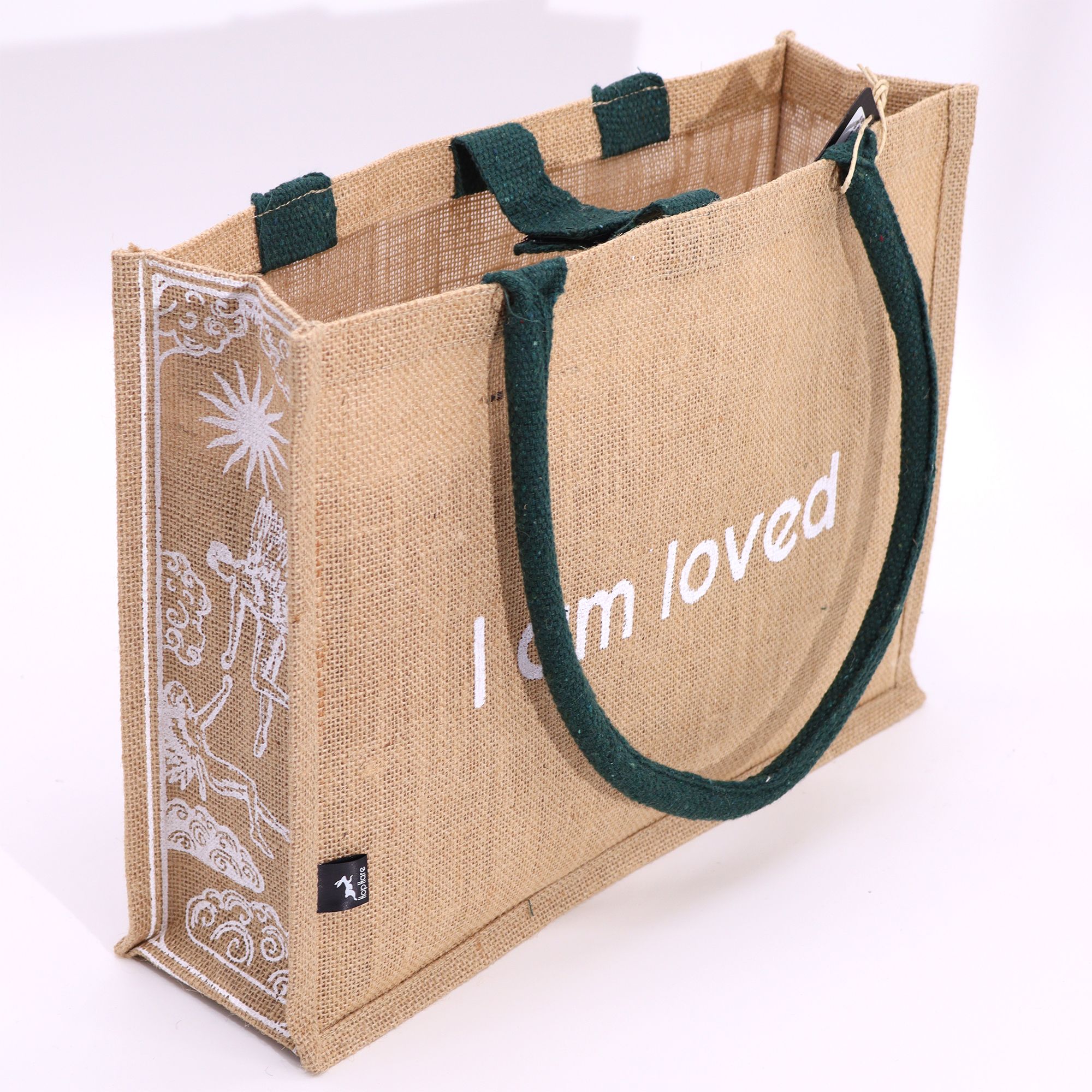 Hop Hare Jute Big Bag - I am Loved - Image 5