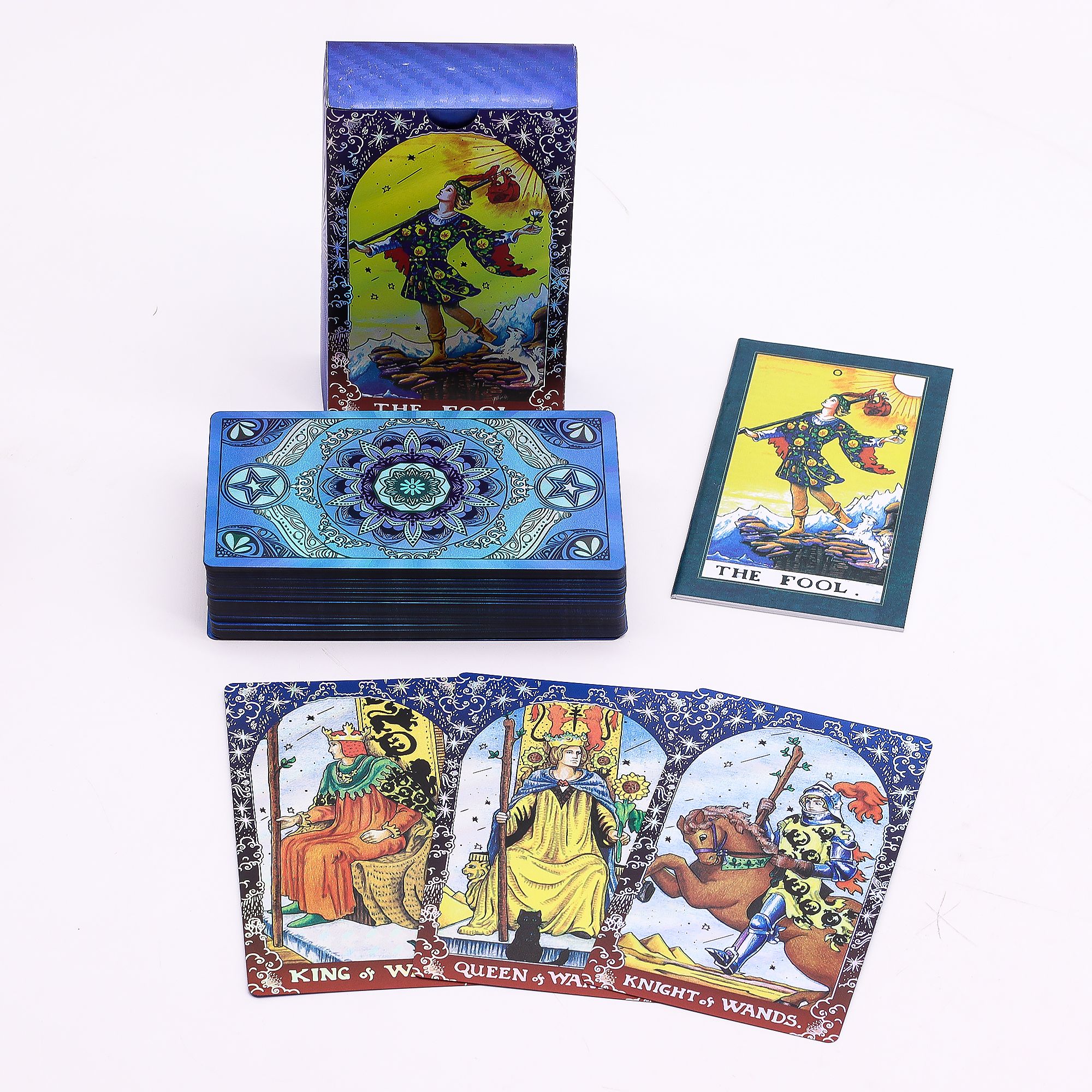 Blue Foil Tarot Card Set - Mandala - with booklet - Image 7