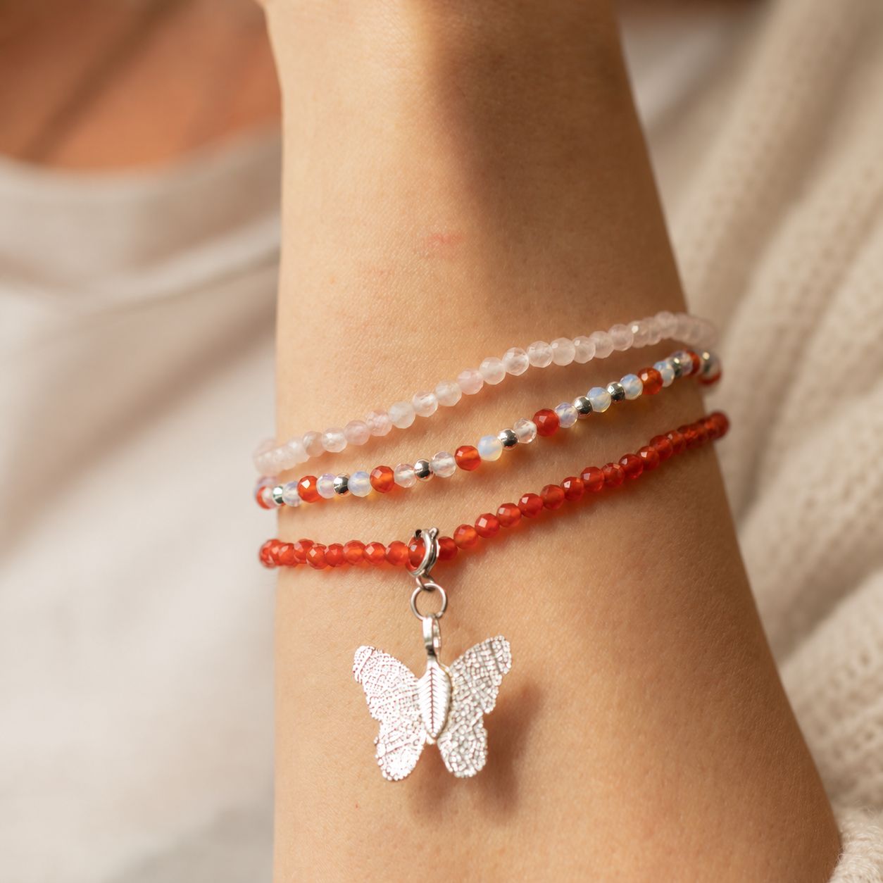 Nymph Spirit Gemstone Bracelet Set - Love & Flame - Image 5
