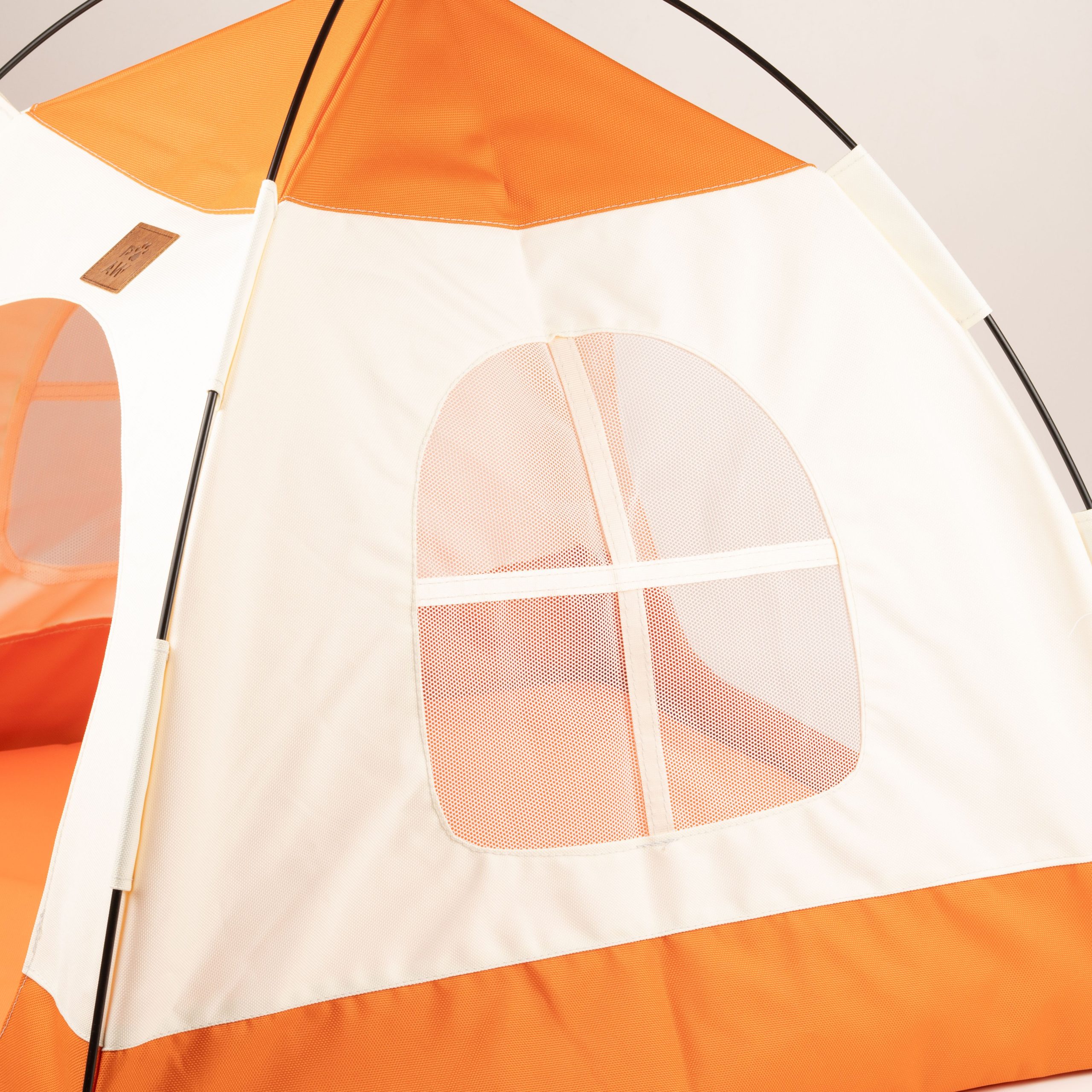 PAW Bed – Beige & Orange Tent – 58 × 58 × 48cm - Image 3