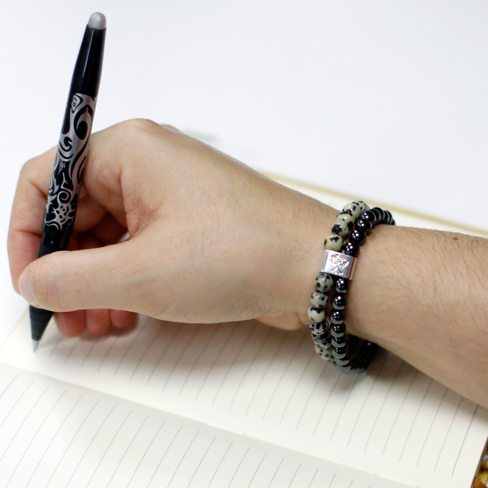 Magnetic Gemstone Bracelet - Dalmation Jasper - Image 3