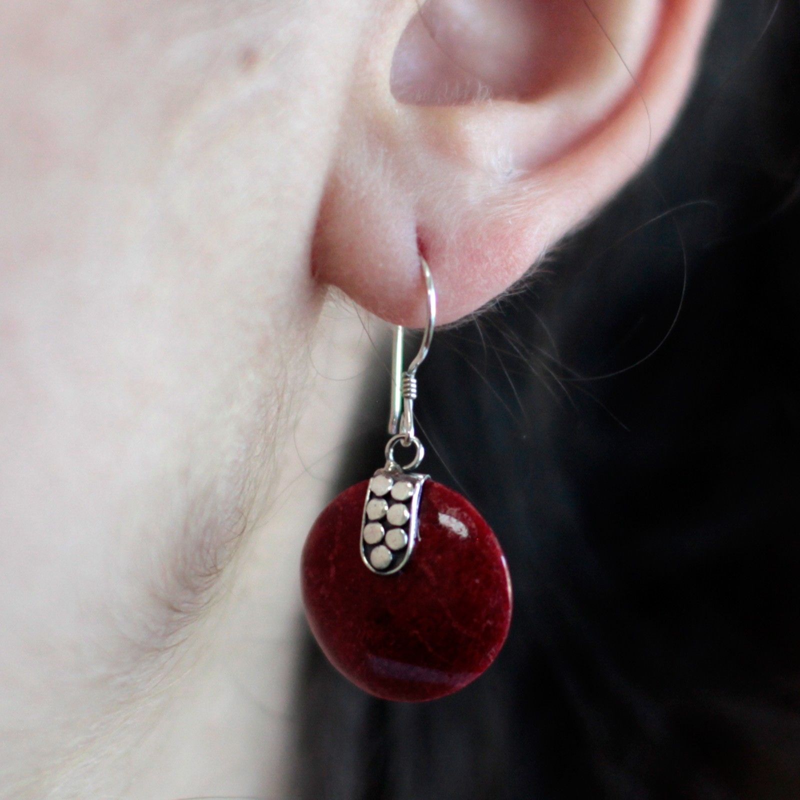 925 Silver Earrings - Disc Disc Décor - Image 2