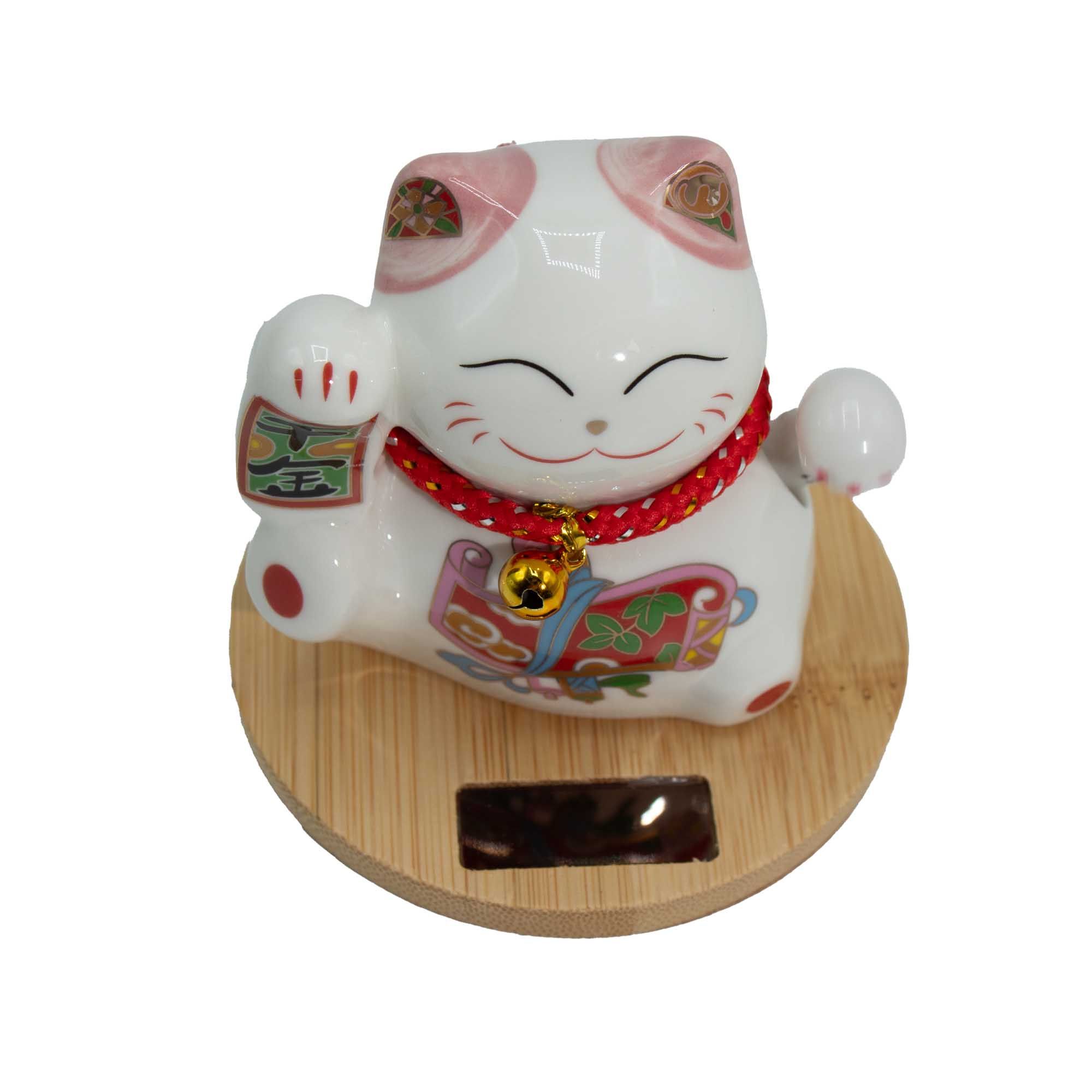 Solar Money Cat Wooden Base - Pink moving Hand - Image 2