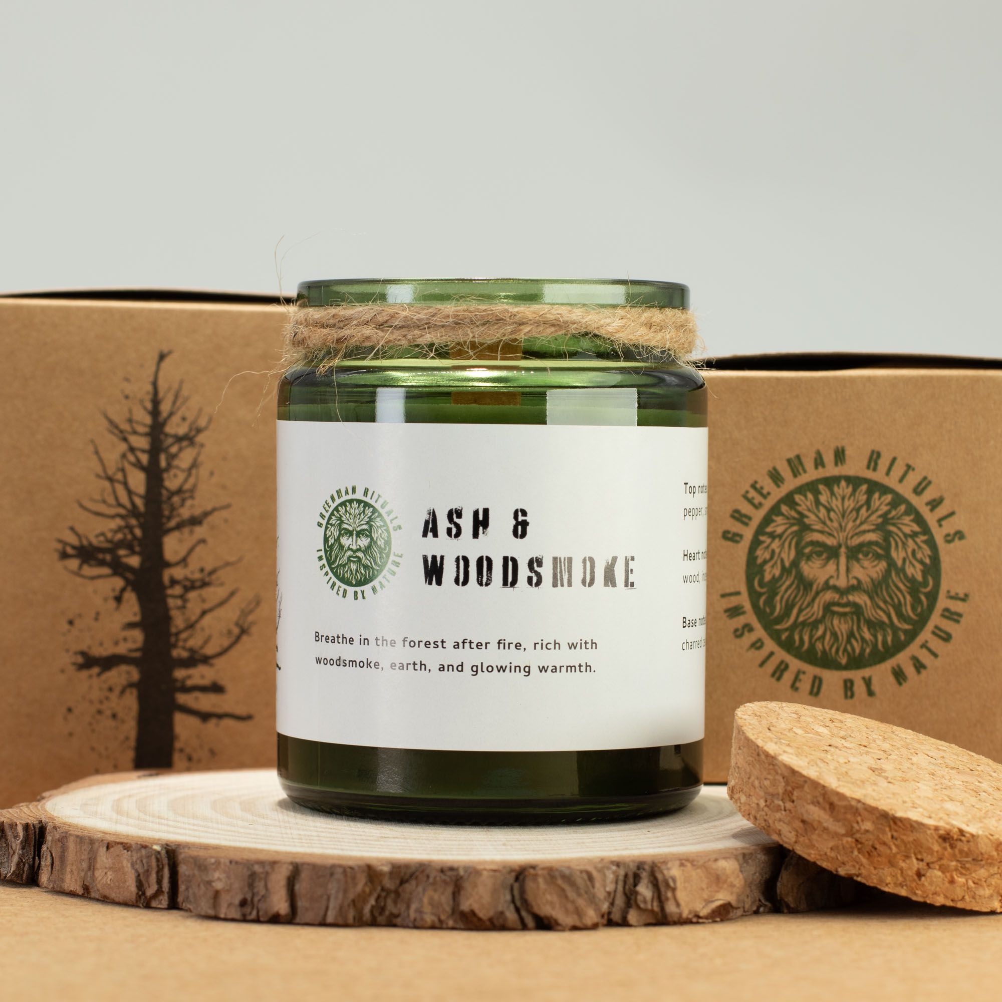 Greenman Woodwick Soy Candle - Ash & Woodsmoke - Image 5