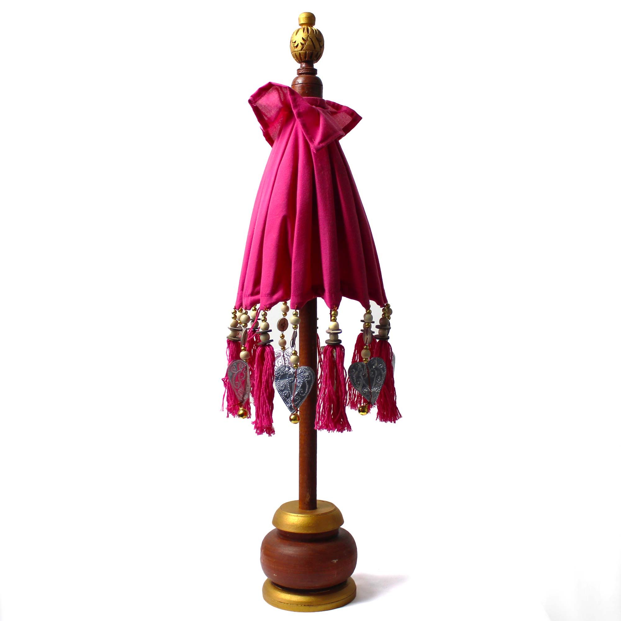 Bali Home Decor Parasol - Cotton - Pink- 40cm - Image 3