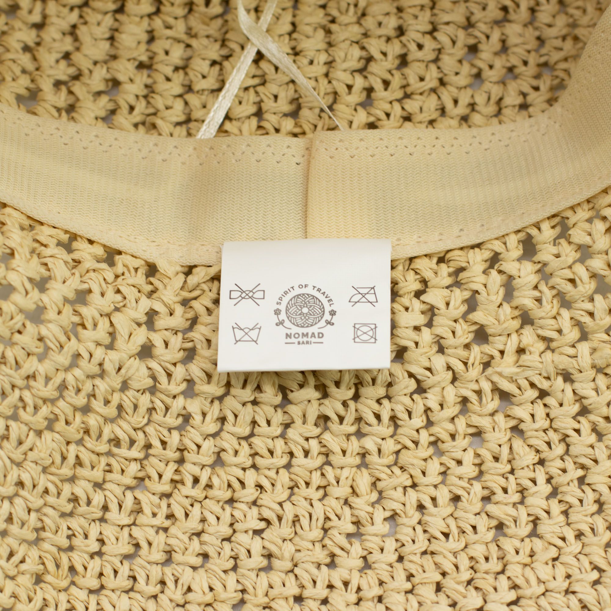 Nomad Sari Floppy Straw Sun Hat - Natural Beige - Image 6