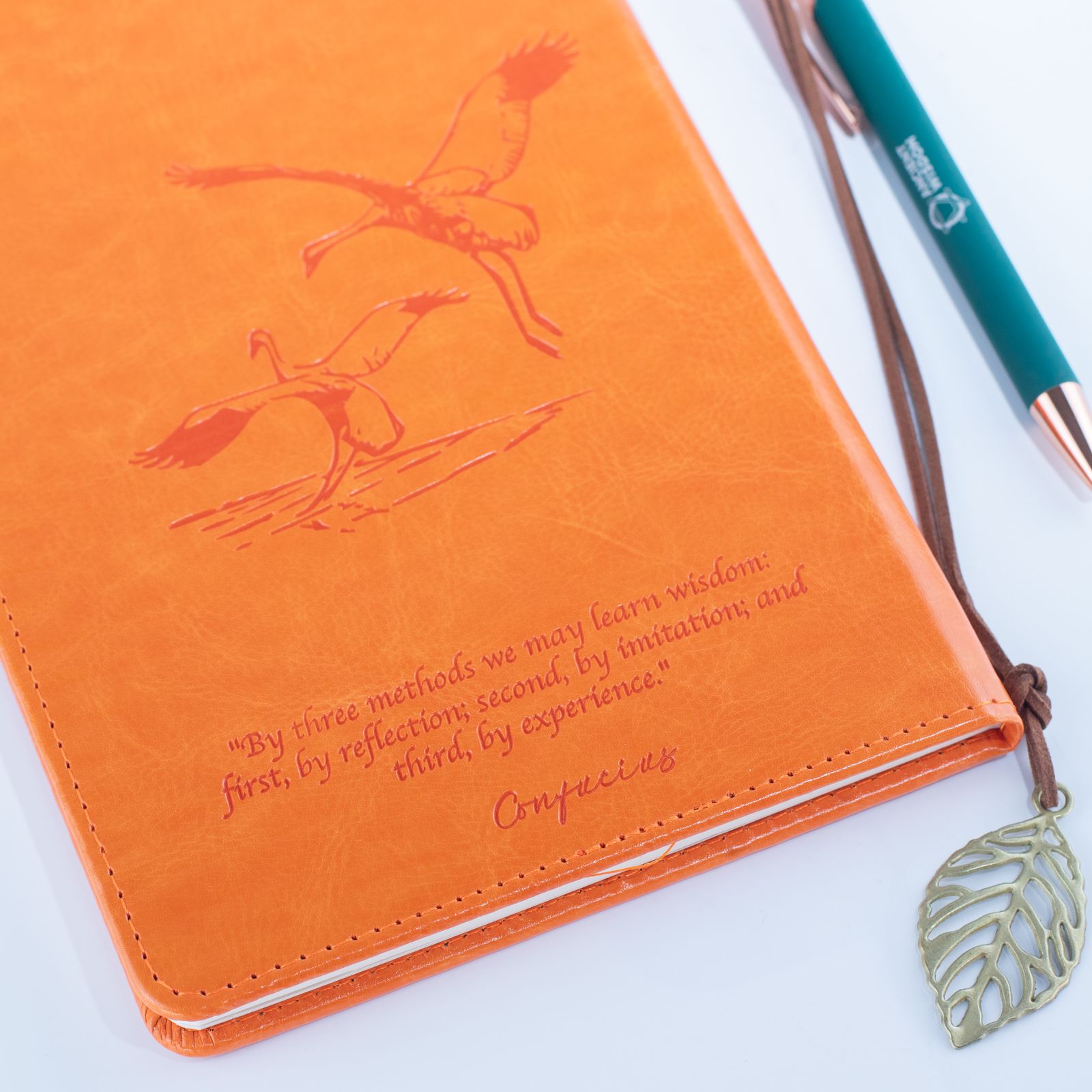 A5 Intention Note Book - LCD Wipe Screen - Orange Leather Effect - 160 Pages - Image 5