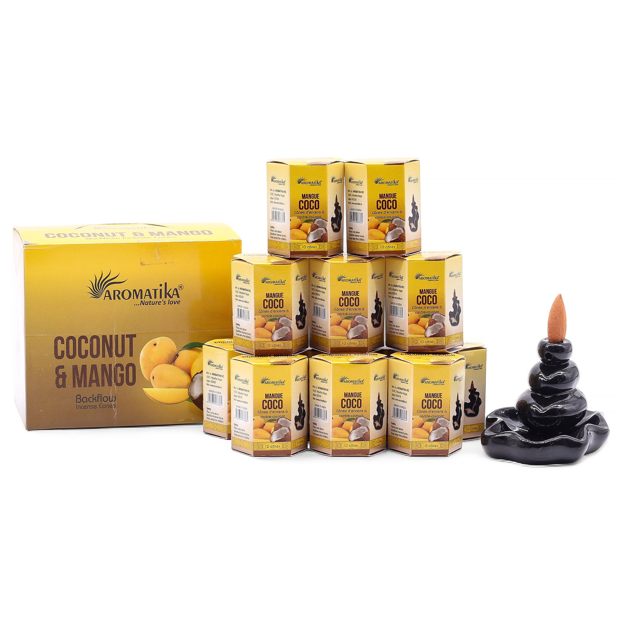 Pack of 10 Masala Backflow Incense - Coconut & Mango - Image 7