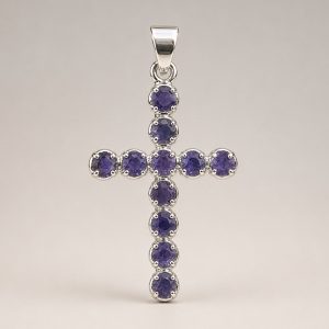 Indian Devotional Pendant - Silver Plated (45cm Chain)- Ionite Crucifix
