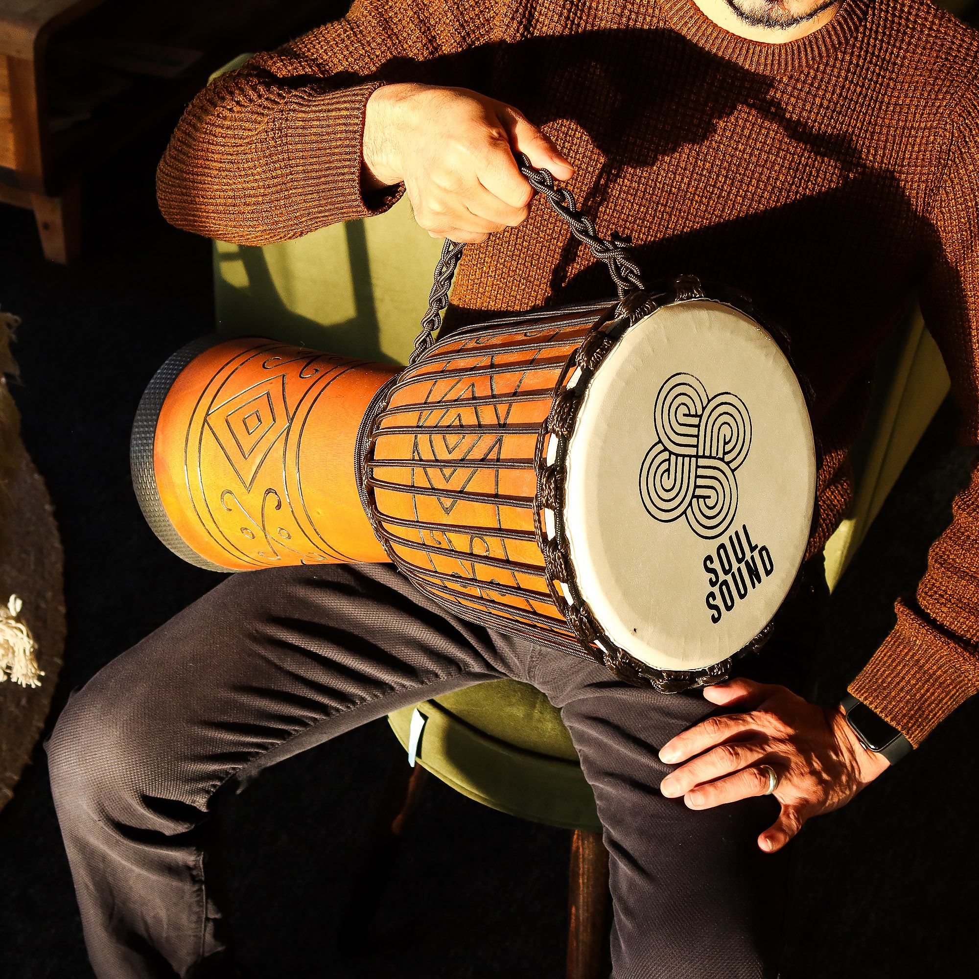 Large Pro Djembe Drum - Soul Sound (low) - 50cm (22cm Dia) - Image 7