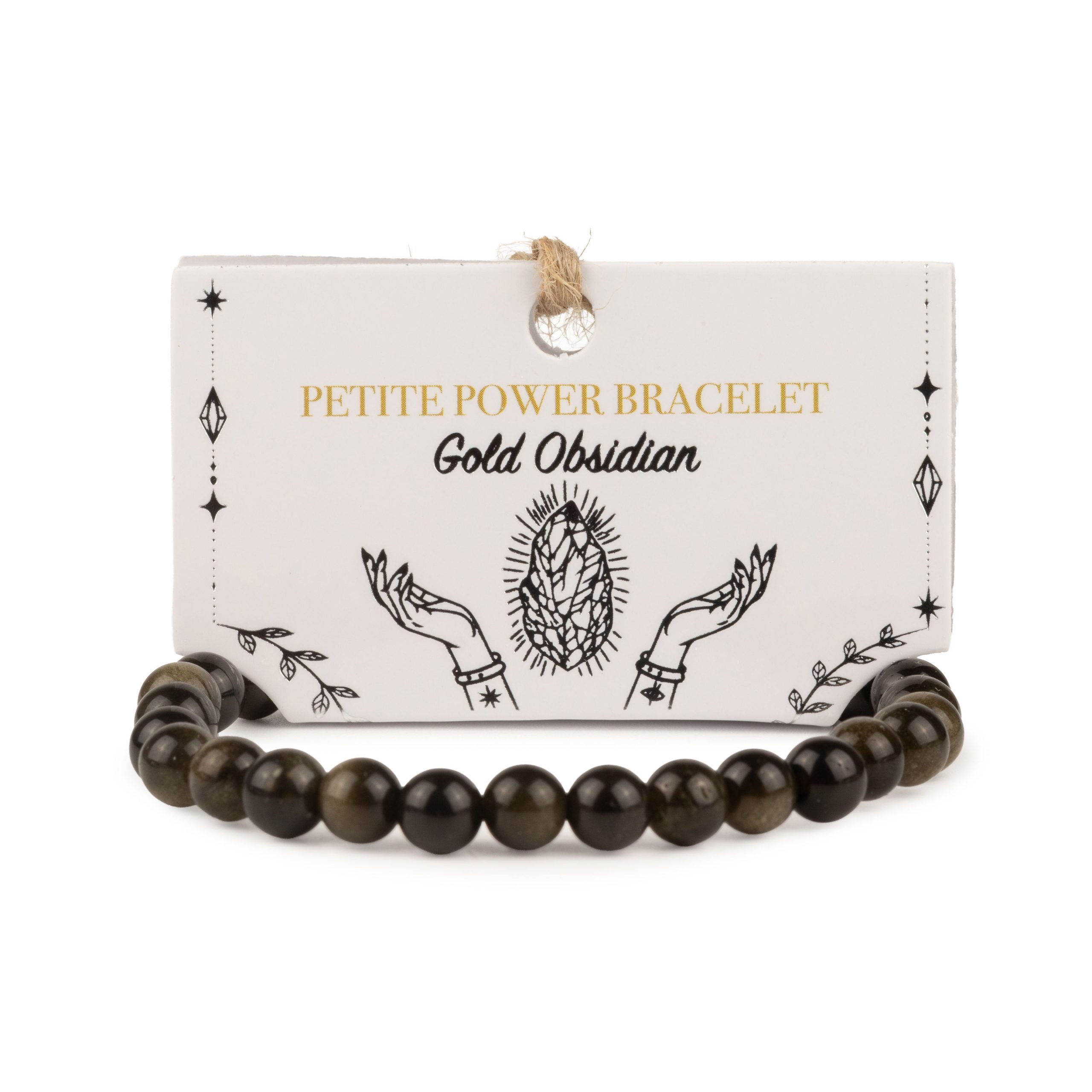 Petite Power Bracelet (17cmx6mm) - Gold Obsidian - Image 7
