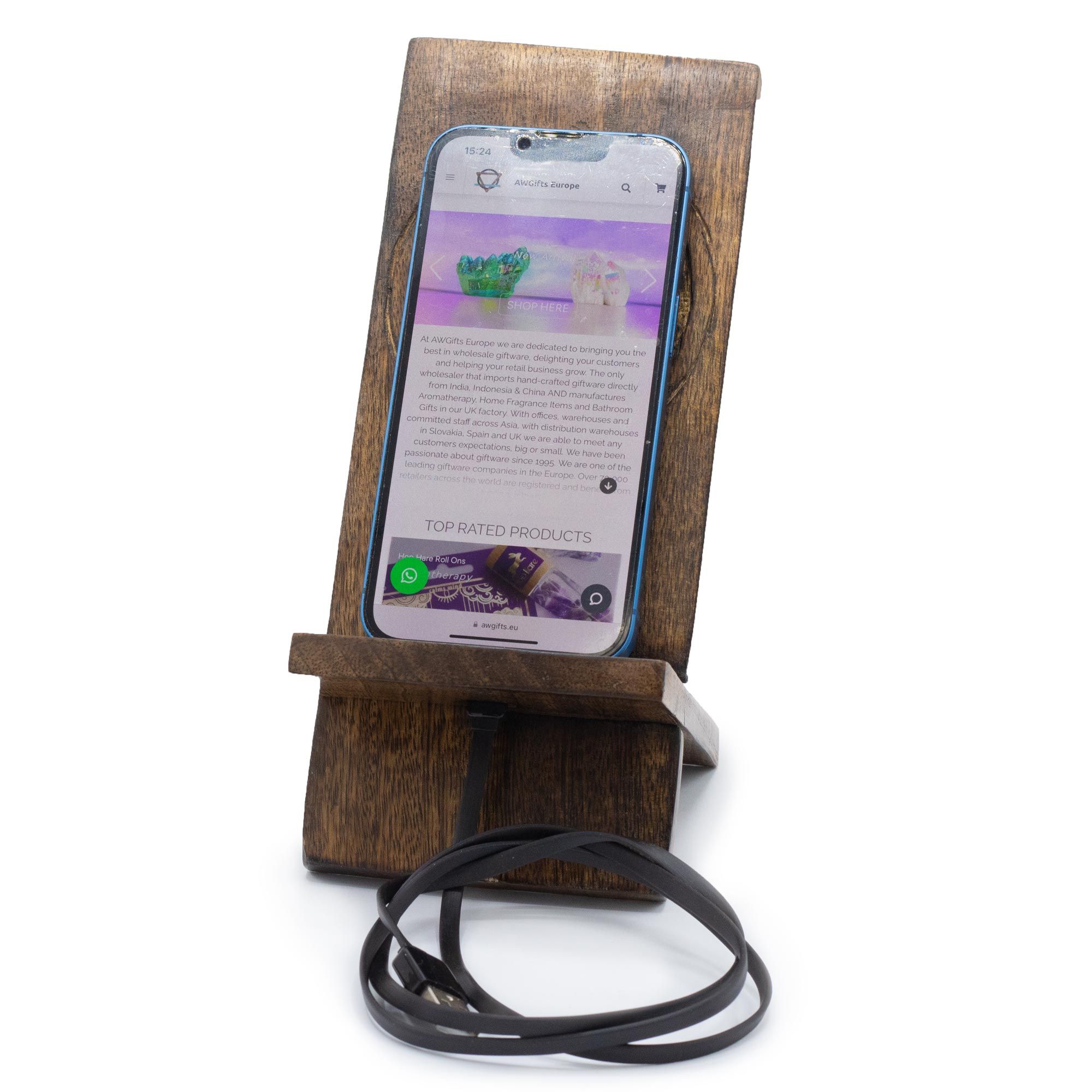Wooden Carved Phone Stand - Mandala - Image 2