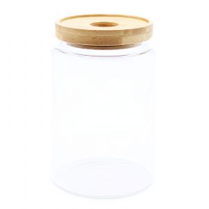 Cottage Bamboo Glass Jar - 15cm