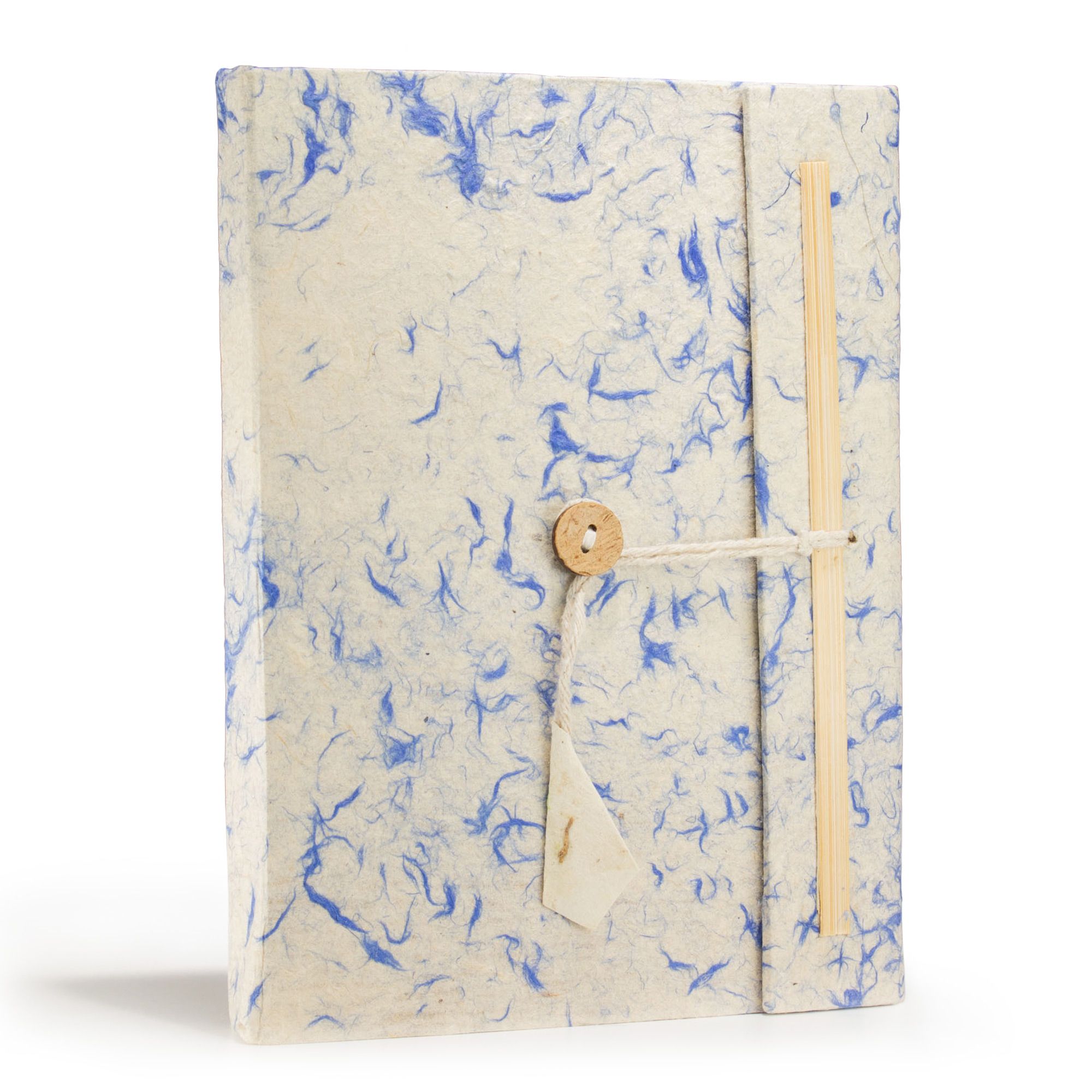 Lokta Mixed Blue Cotton Notebook – Large (21x15cm) – 45 Leaves – Includes Bookmark - Image 2