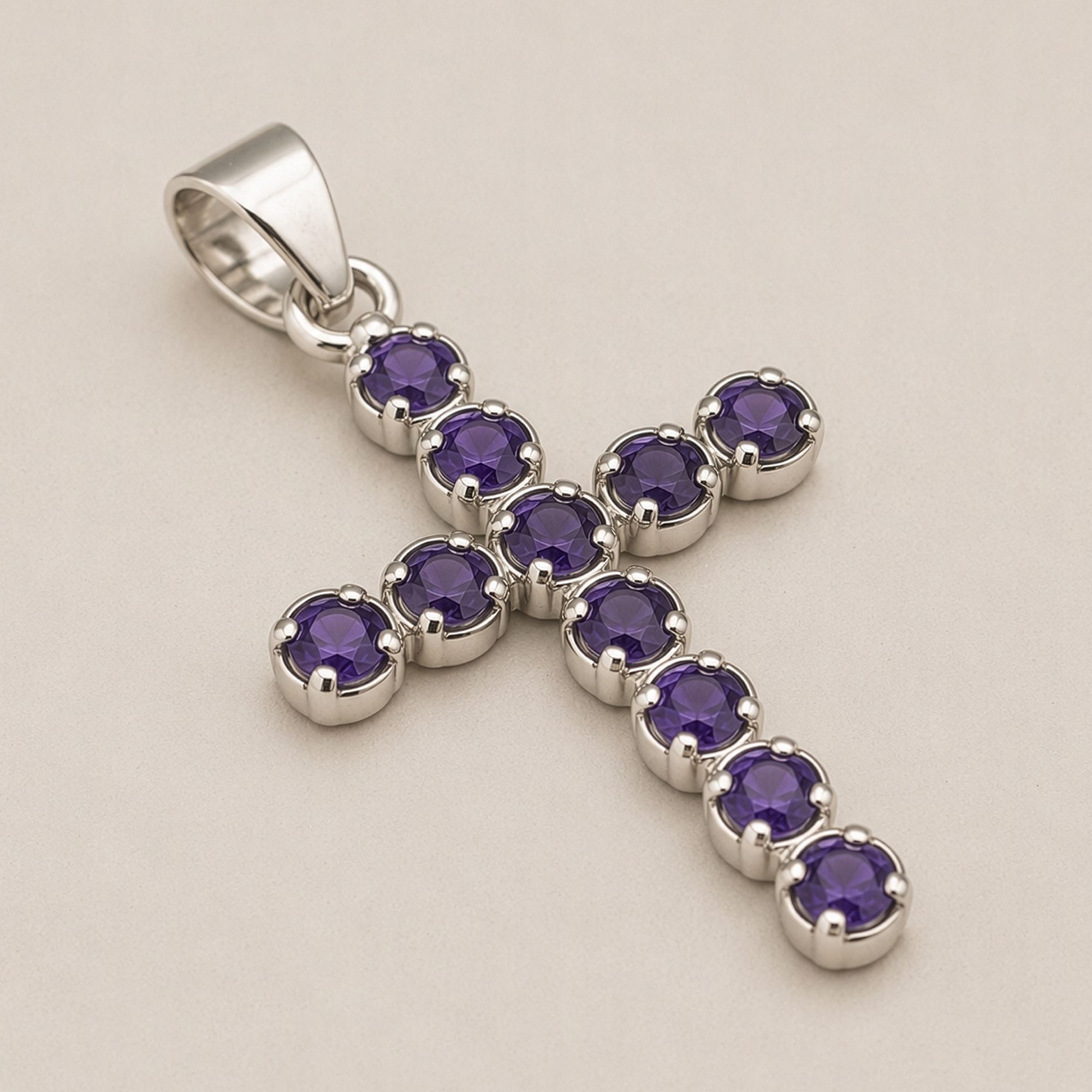 Indian Devotional Pendant - Silver Plated (45cm Chain)- Ionite Crucifix - Image 6
