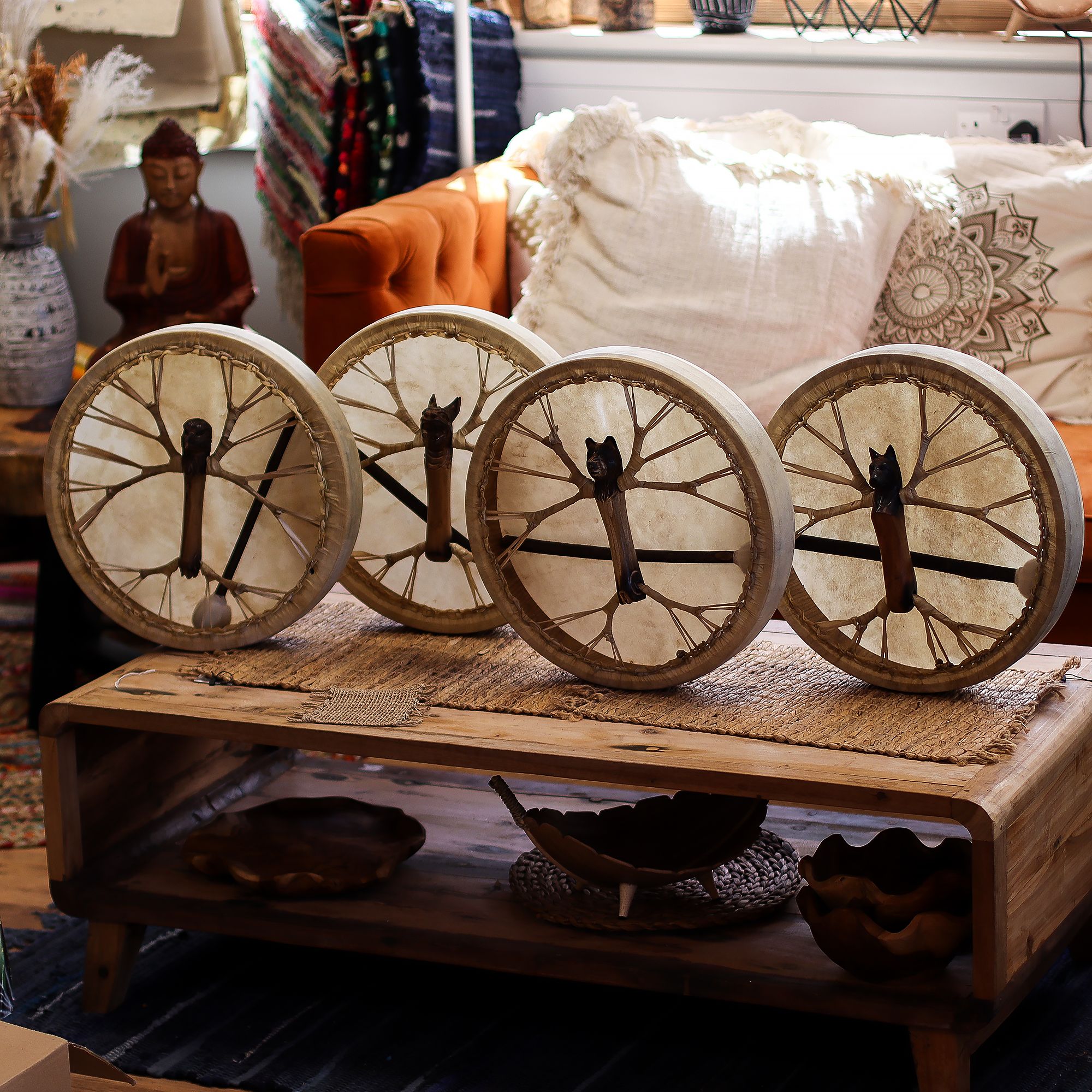 Spirit of the Bear - Shaman Drum & Stick- Tunable - 40cm - Image 3