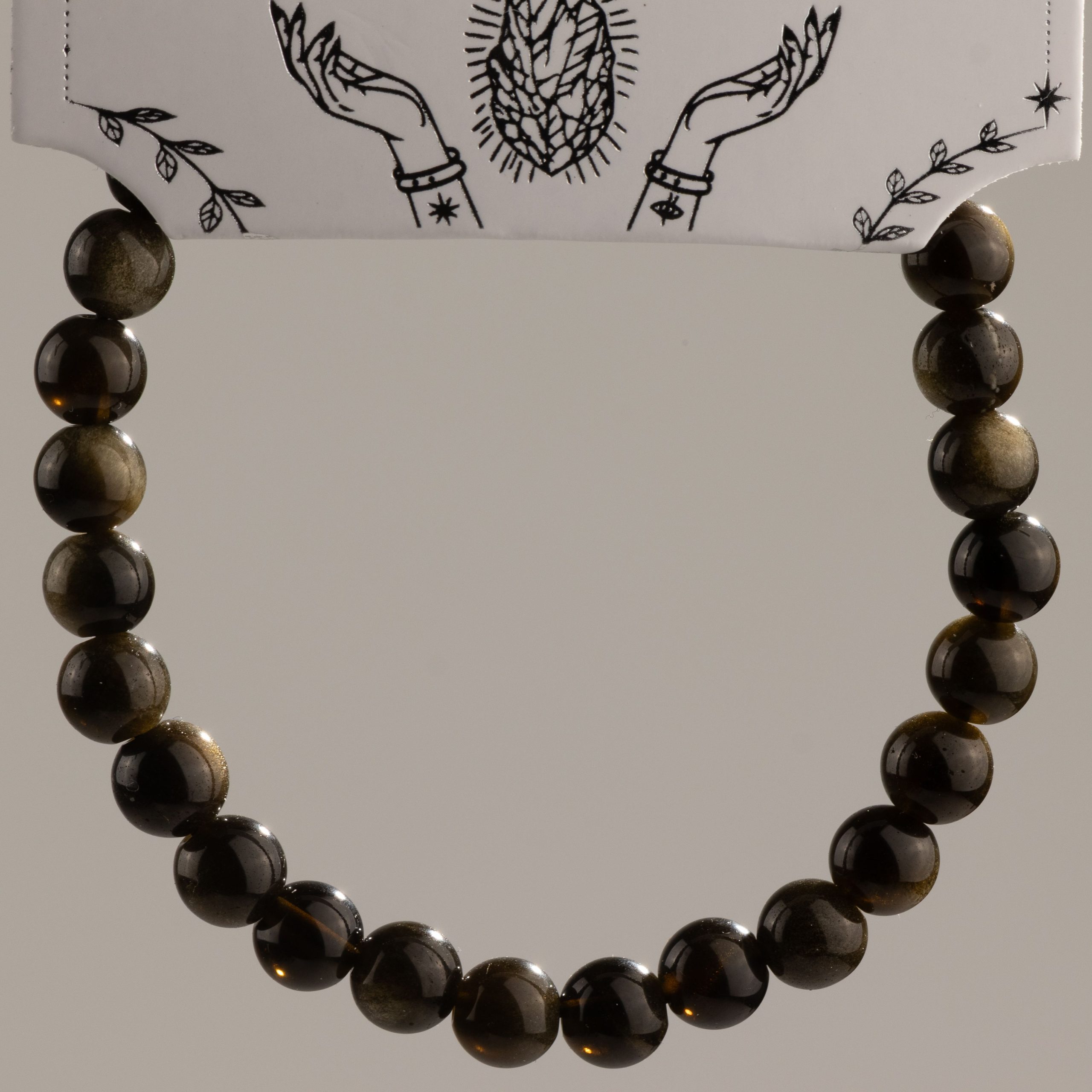 Petite Power Bracelet (17cmx6mm) - Gold Obsidian - Image 4