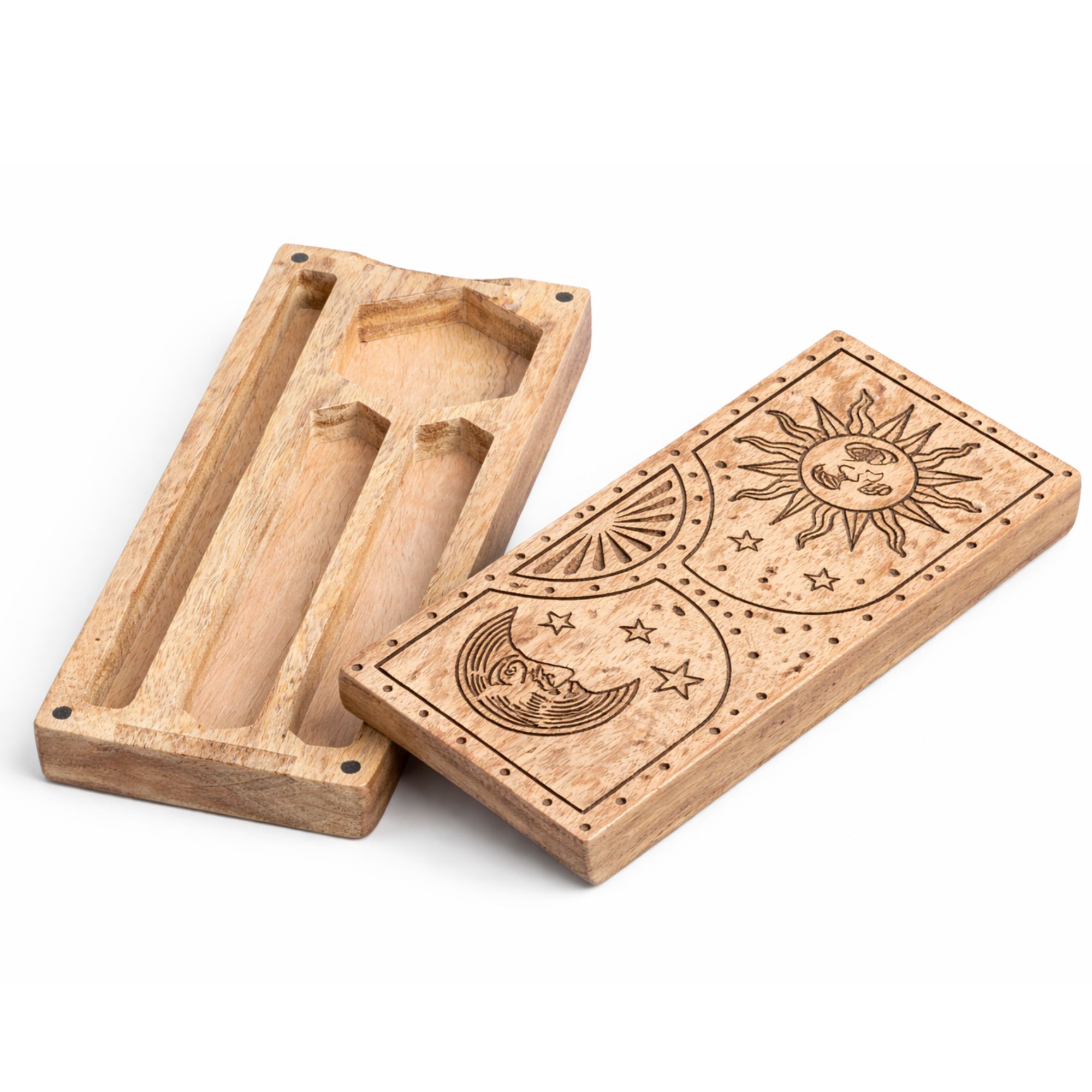 Sun - Moon Carved Crystal and Stone Box - Image 3