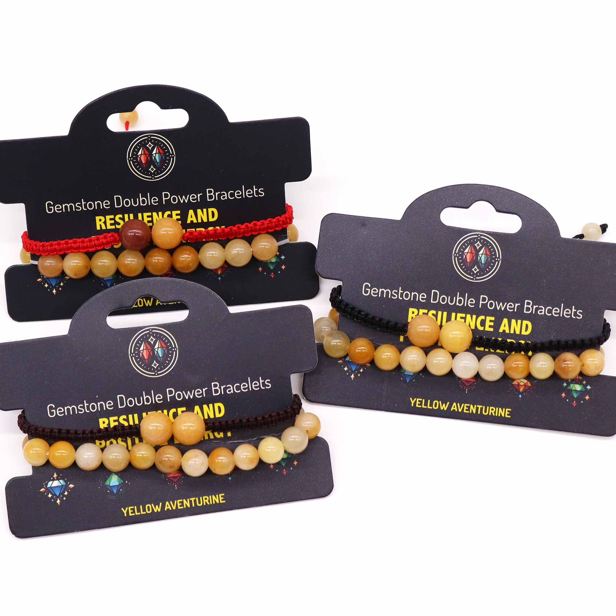 Gemstone Double Power Bracelets- Yellow Aventurine - Image 2