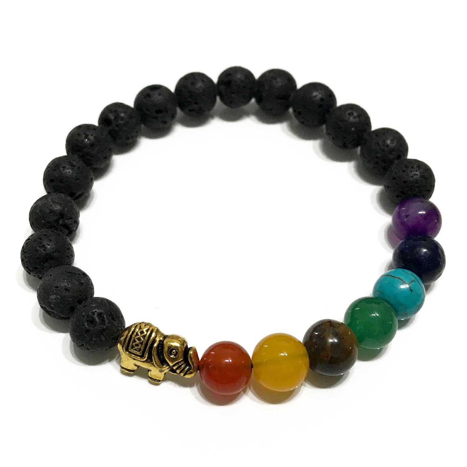 Lava Stone Bracelet - Elephant Chakra - Image 2