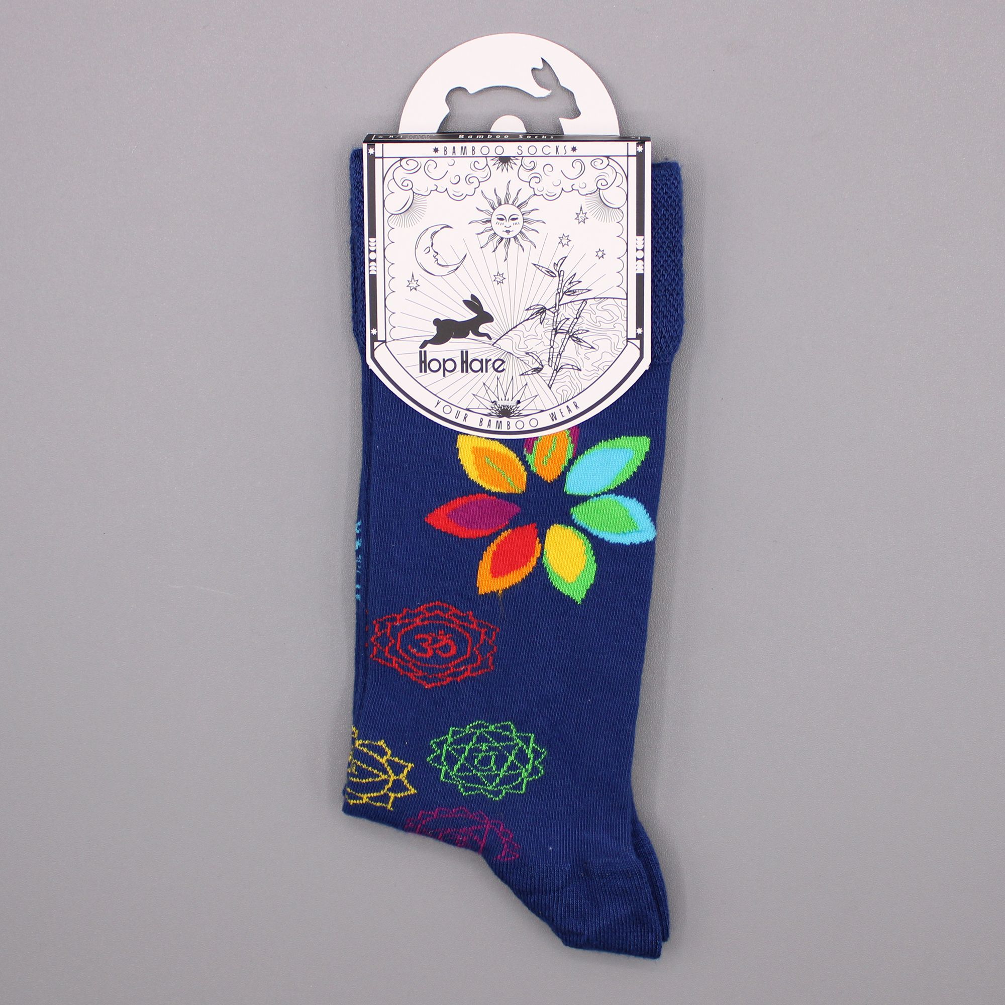 Hop Hare Bamboo Socks S/M - Rainbow Chakra - Image 2