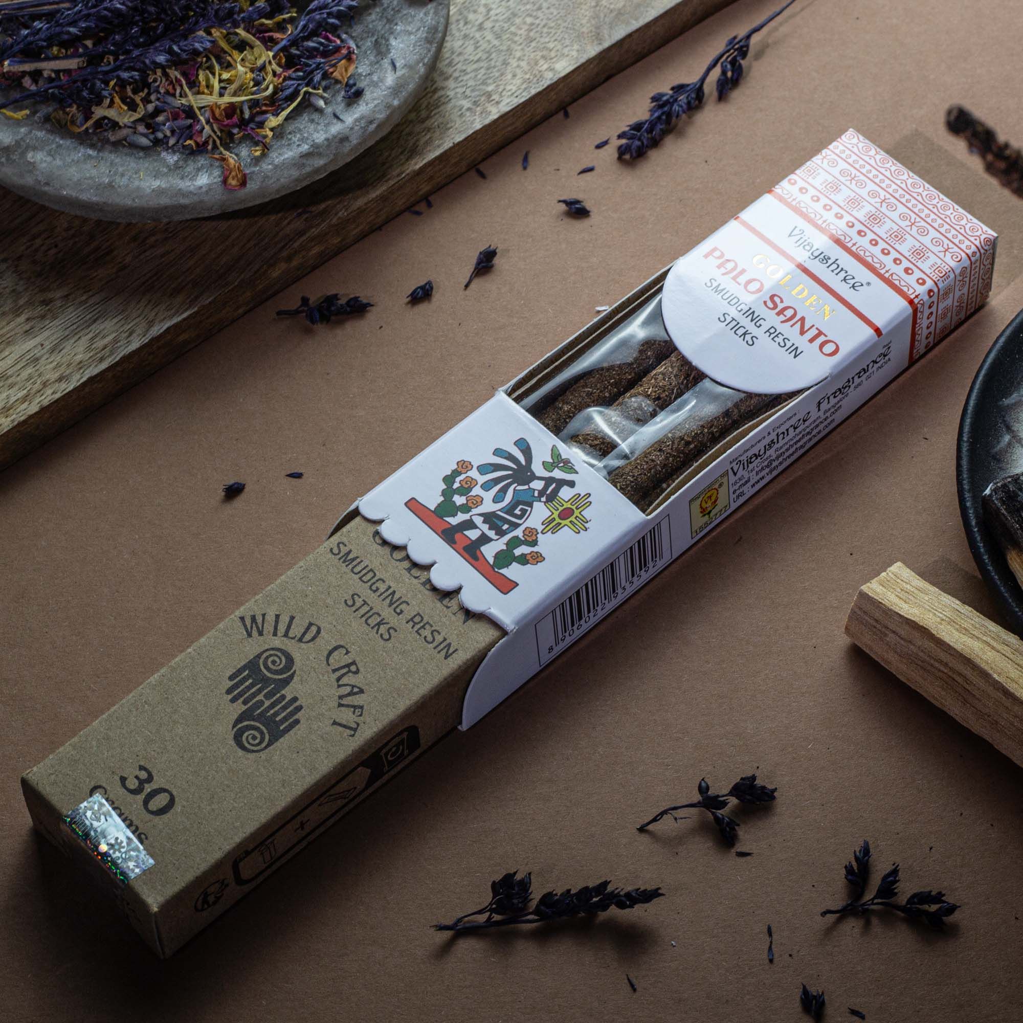 Golden Palo Santo Smudging Resin Sticks – 30g - Image 6