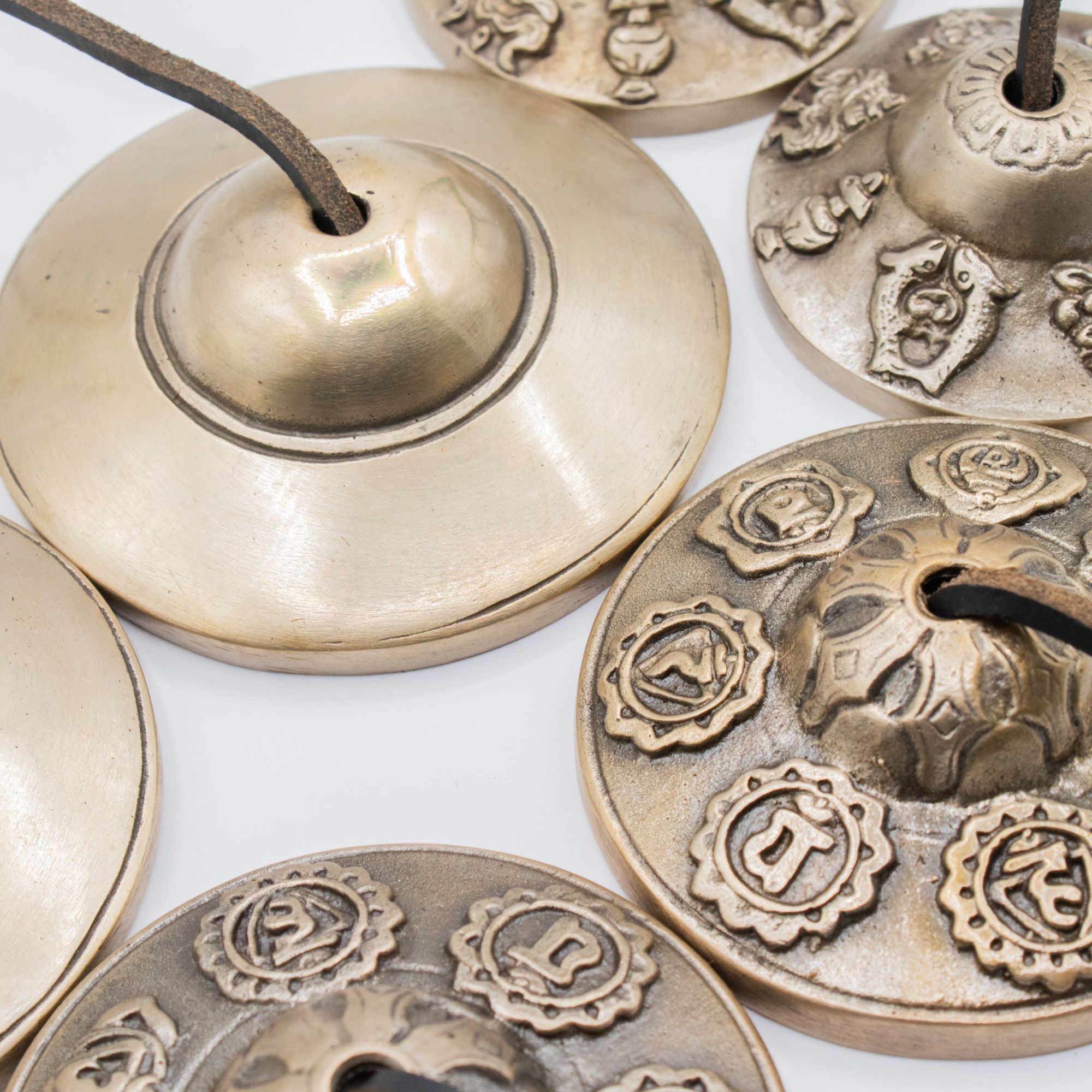 Premium Brass Tibetan Tingsha - Plain Traditional - approx 7.5cm (345gm) - Image 6