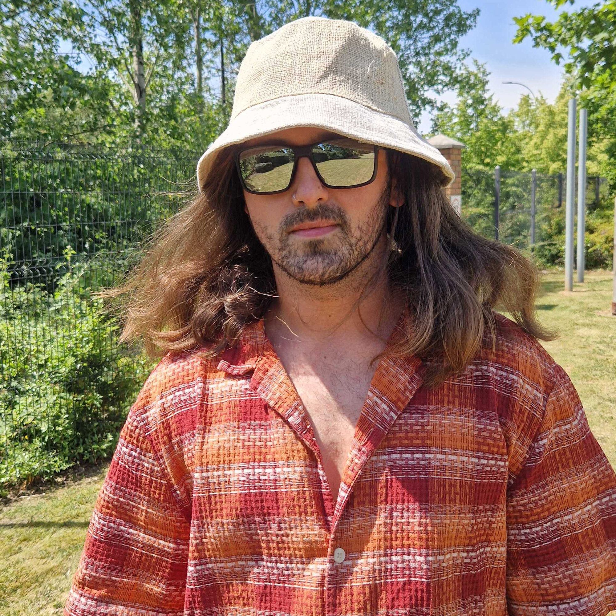 Patched Hemp & Cotton Boho Festival Hat - Natural - Image 5