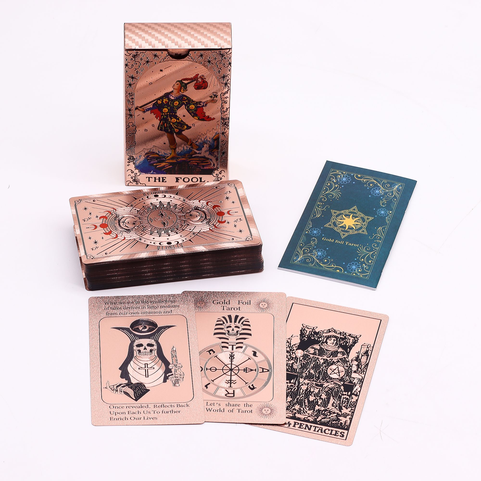 Rose Gold Foil Tarot Card Set - Moon Phase - with booklet - Image 7