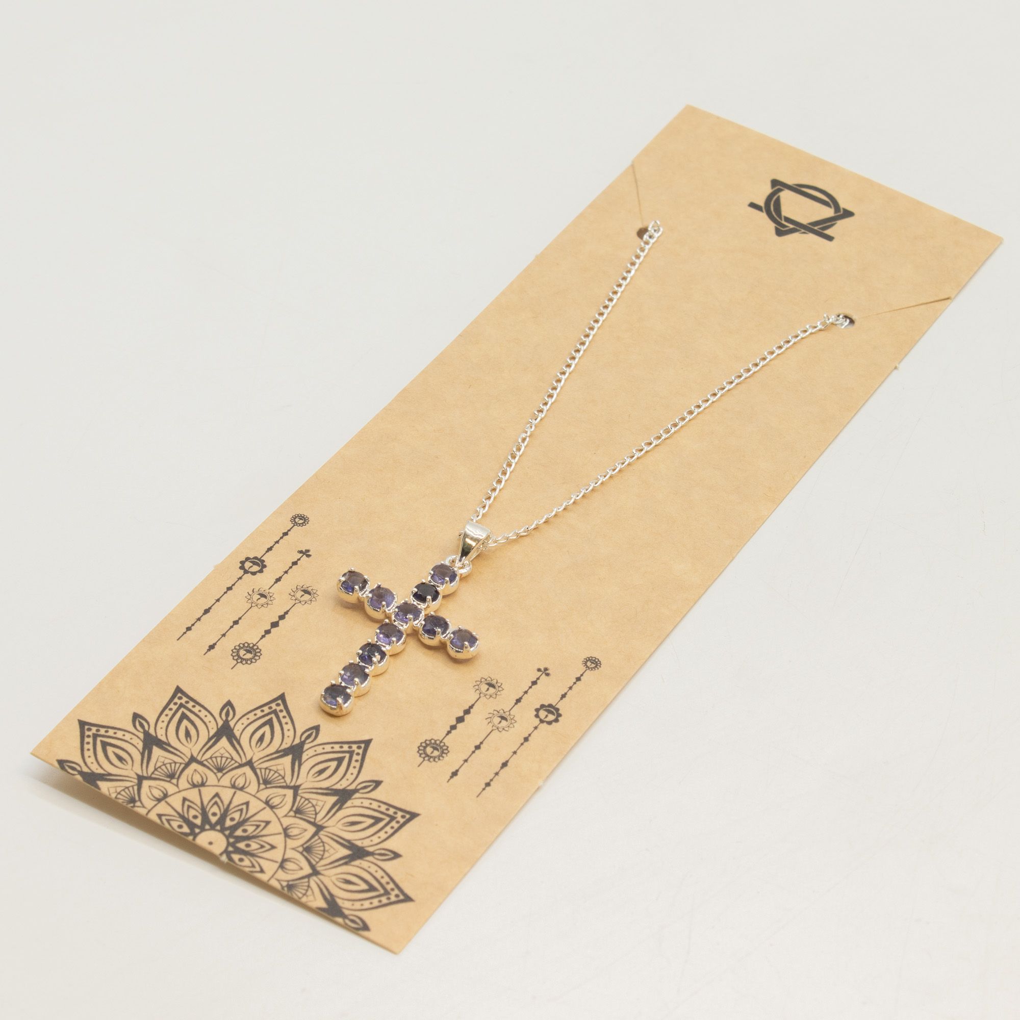 Indian Devotional Pendant - Silver Plated (45cm Chain)- Ionite Crucifix - Image 3