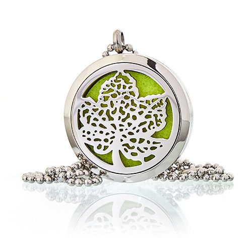 Aromatherapy Diffuser Necklace - Leaf 30mm - Image 3