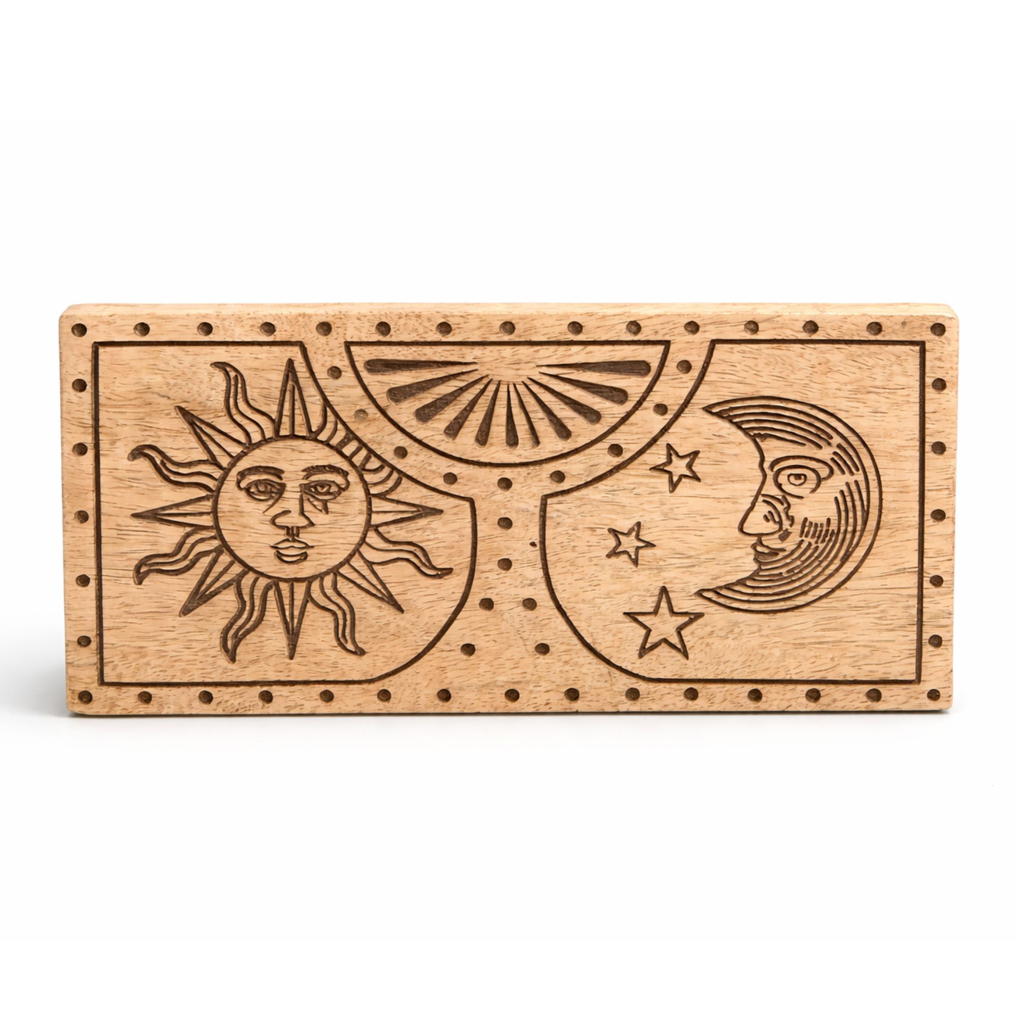 Sun - Moon Carved Crystal and Stone Box - Image 2