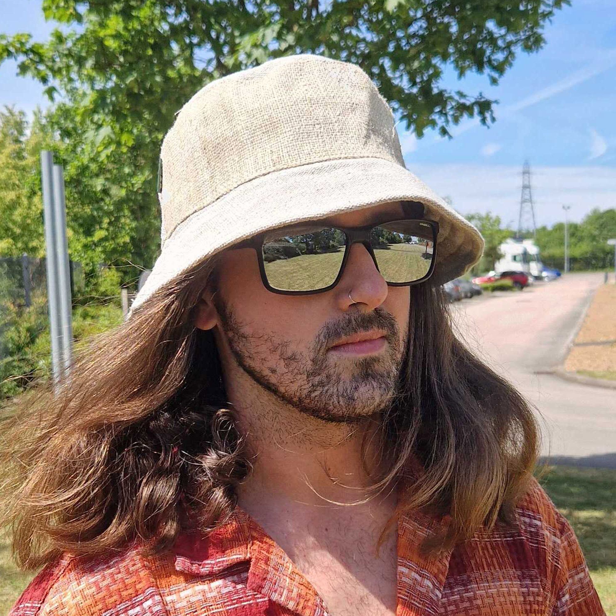Patched Hemp & Cotton Boho Festival Hat - Natural - Image 6