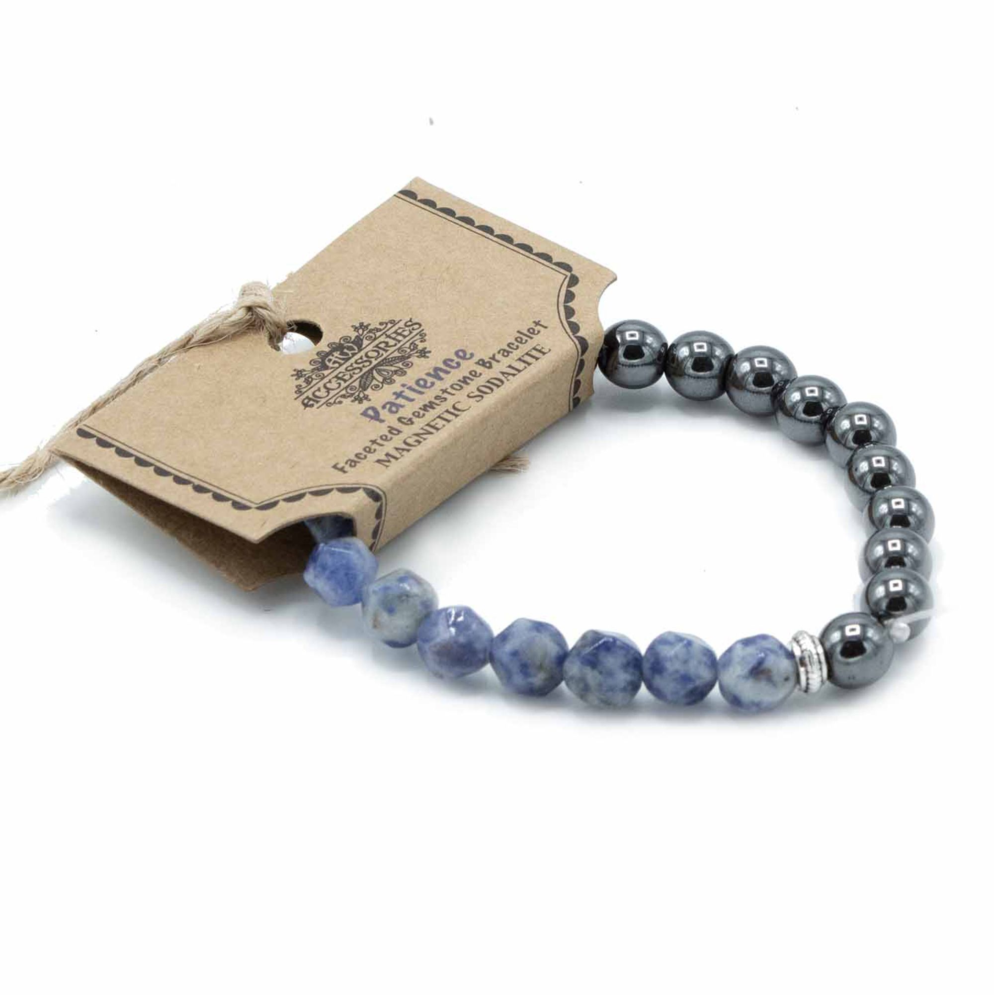 Faceted Gemstone Bracelet - Magnetic Sodalite - Image 2