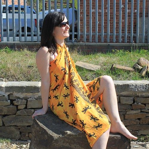 Bali Gecko Sarongs - Yellow - Image 3