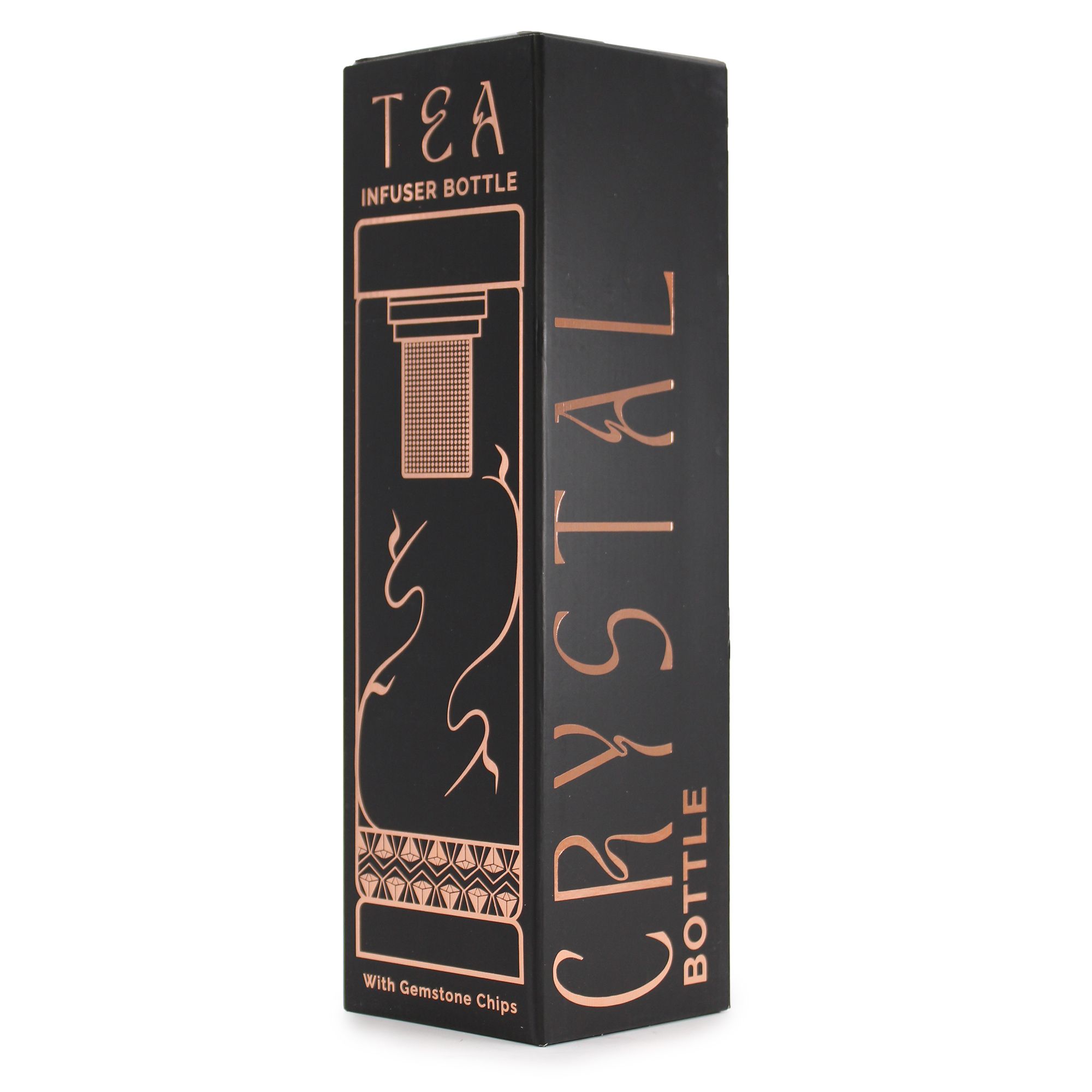 Crystal Glass Tea Infuser Bottle - Rose Gold - Onyx - Image 7